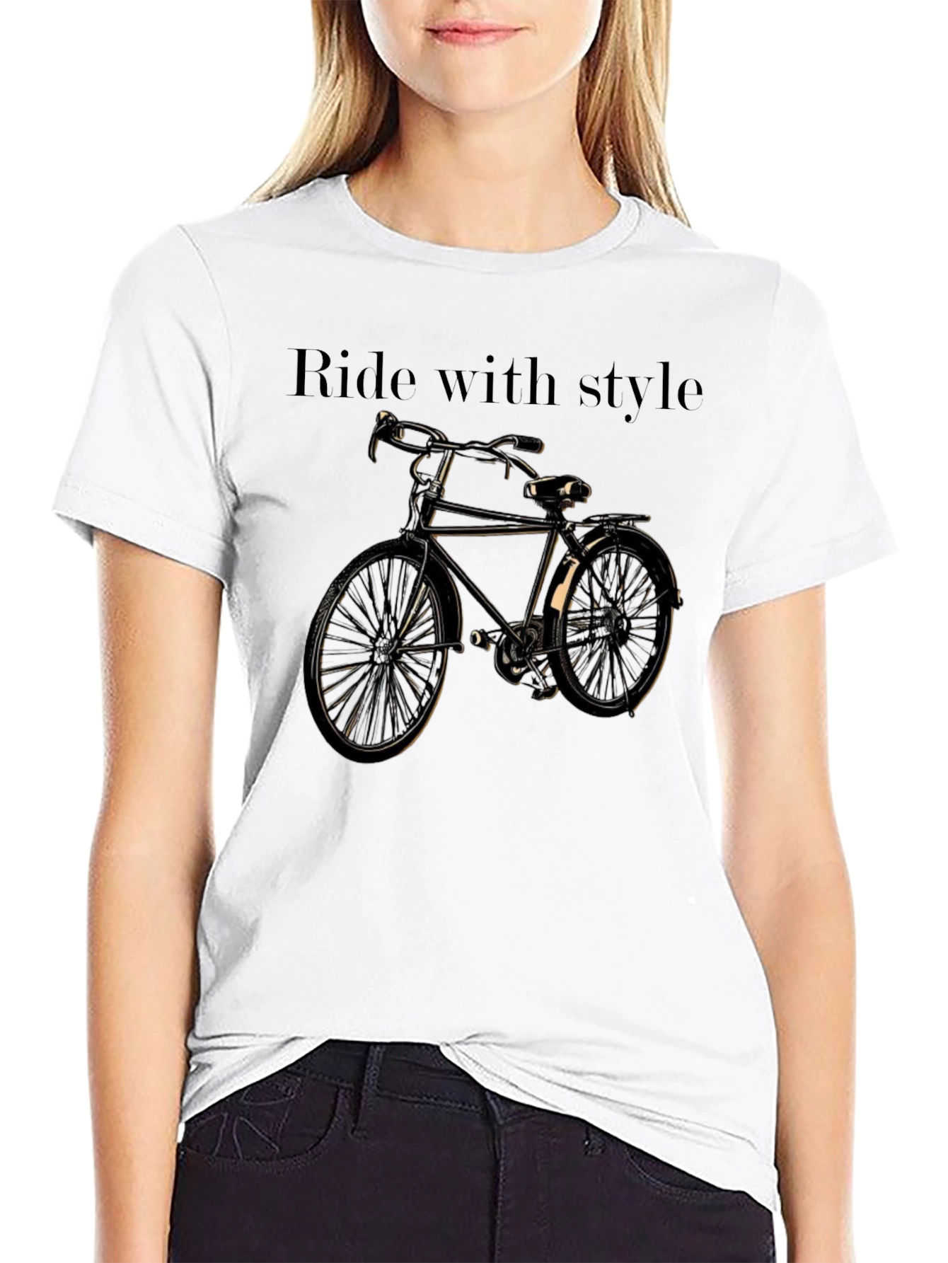 Ride with Style Black Graphic T-Shirt