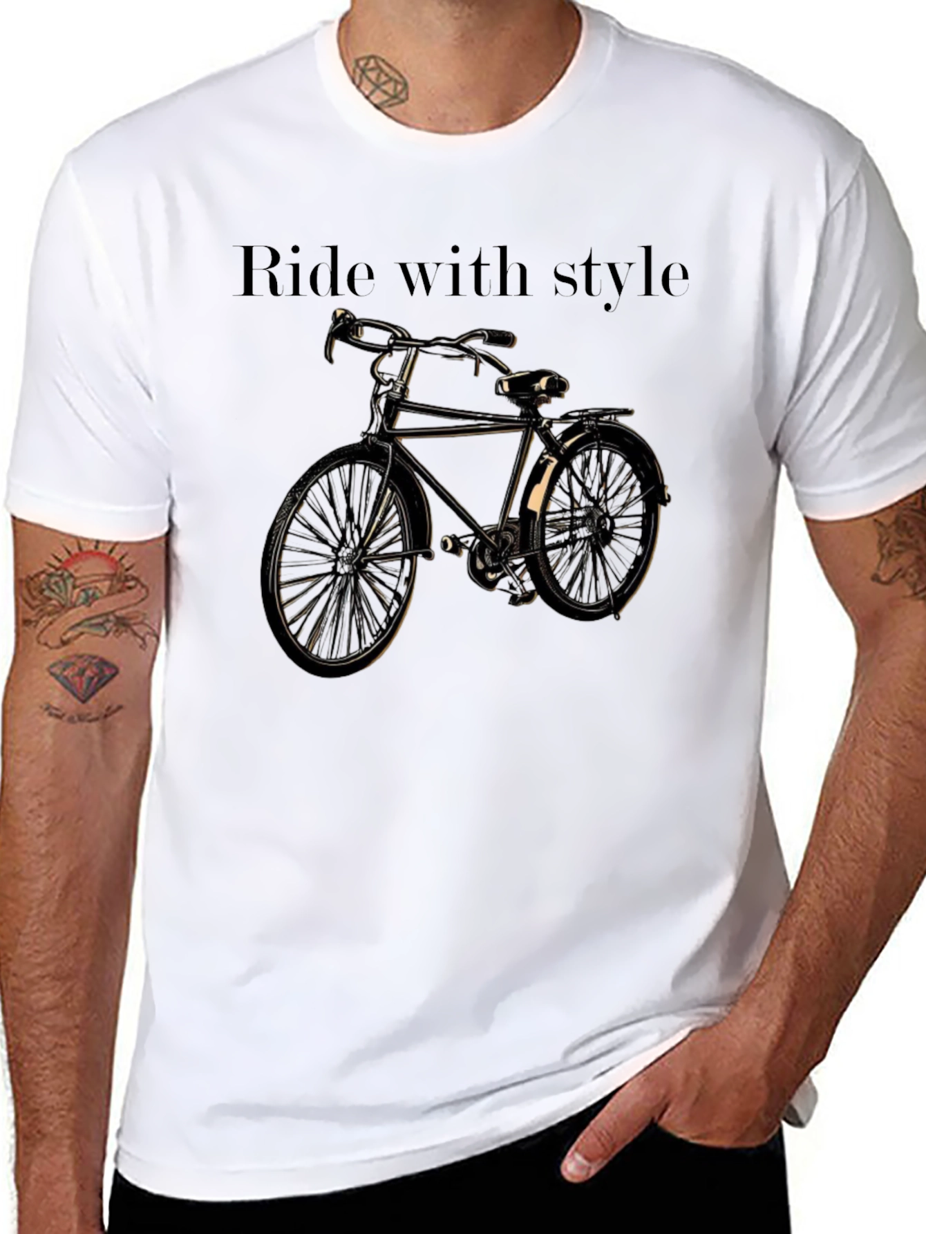 Ride with Style Black Graphic T-Shirt