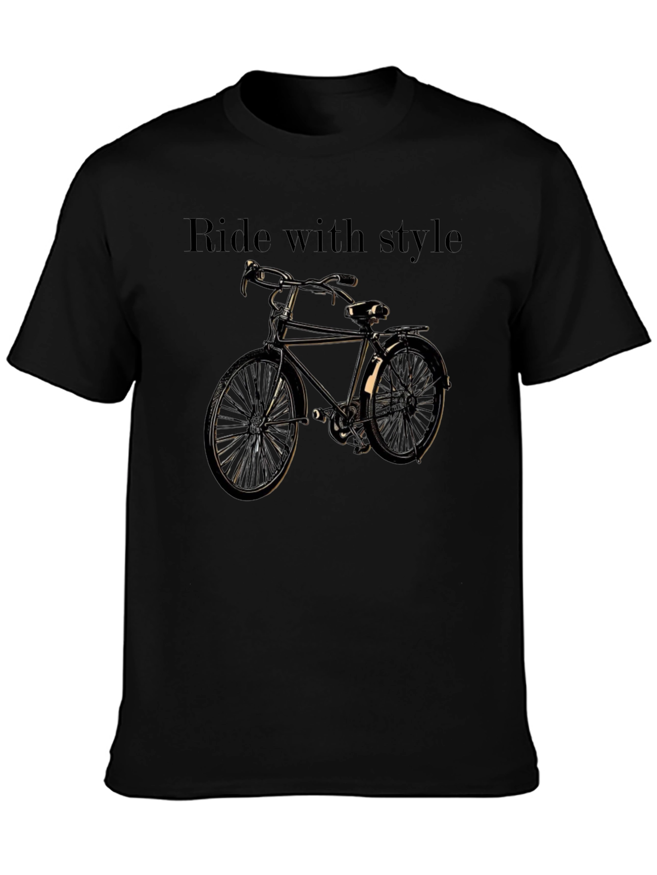 Ride with Style Black Graphic T-Shirt