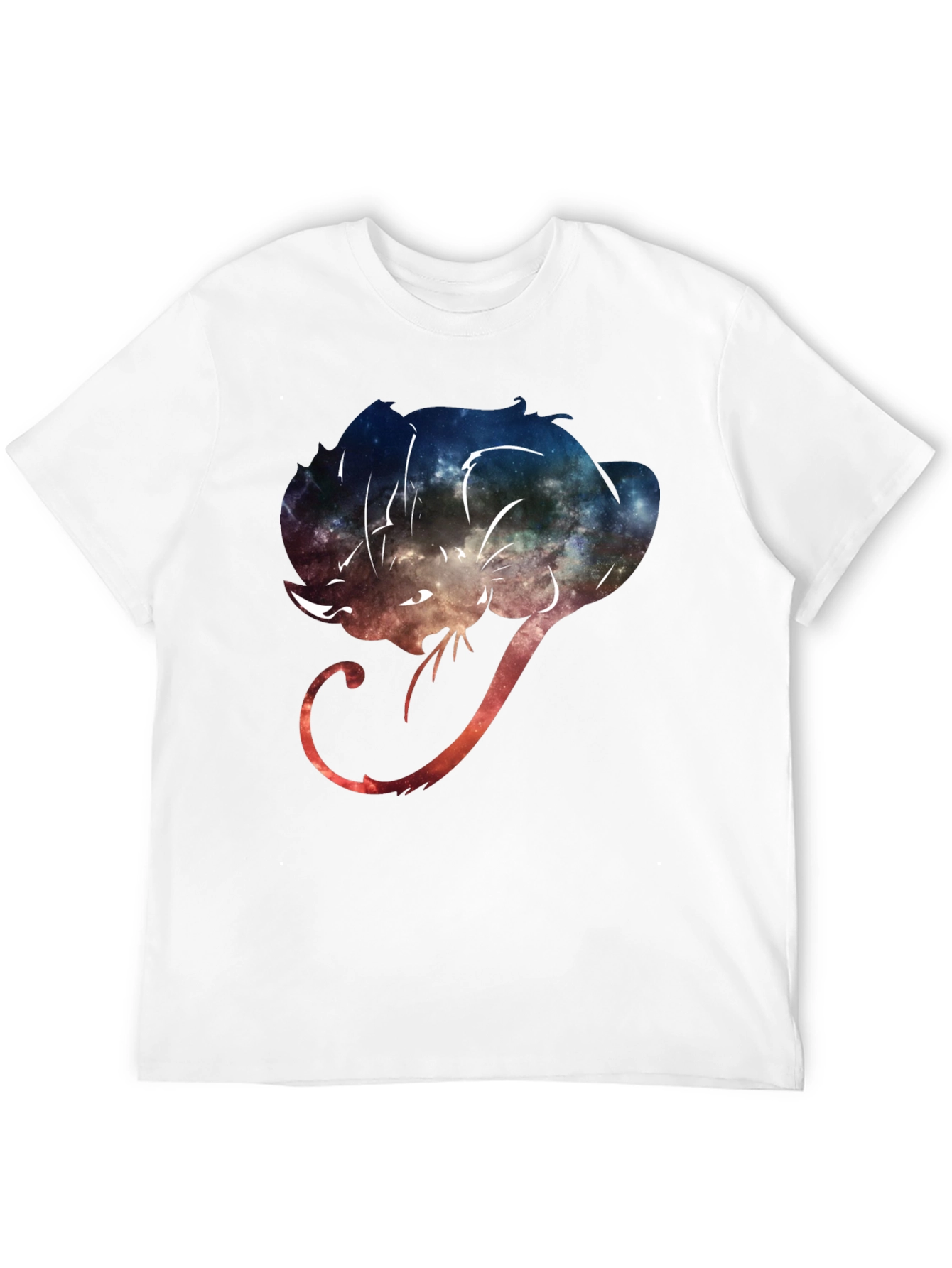 Cosmic Cat Graphic Tee - Stylish Black T-Shirt