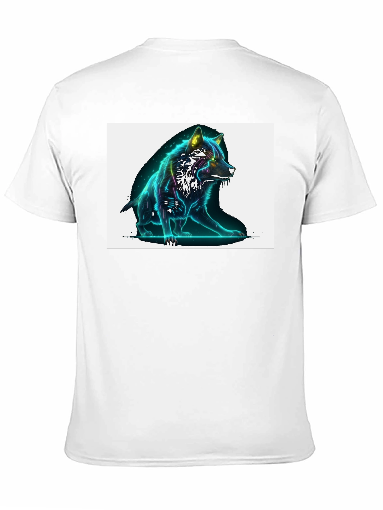 Neon Wolf Graphic Black T-Shirt