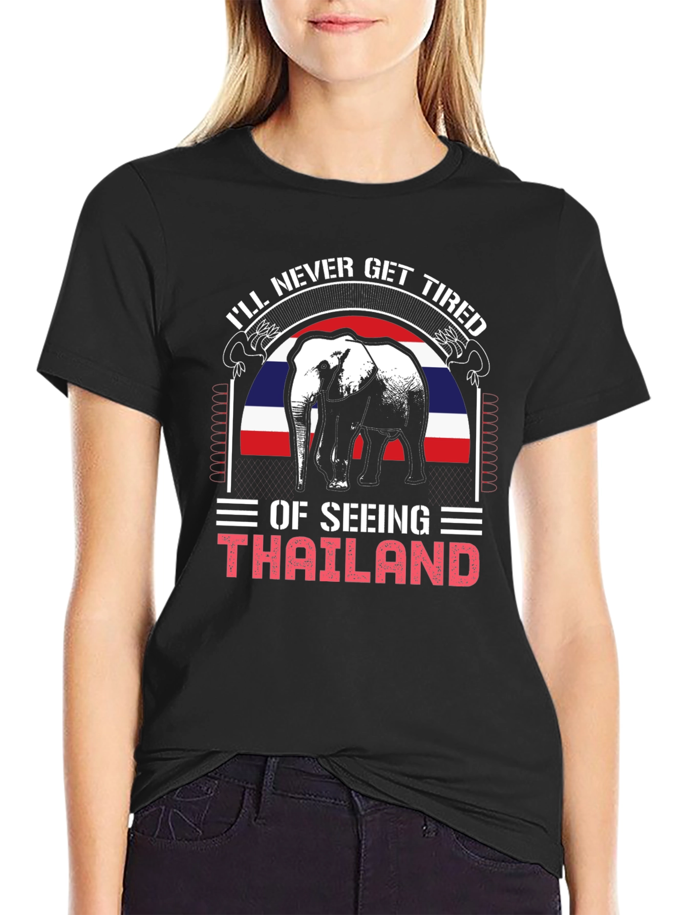 Thailand Elephant Graphic Tee - Never Get Tired