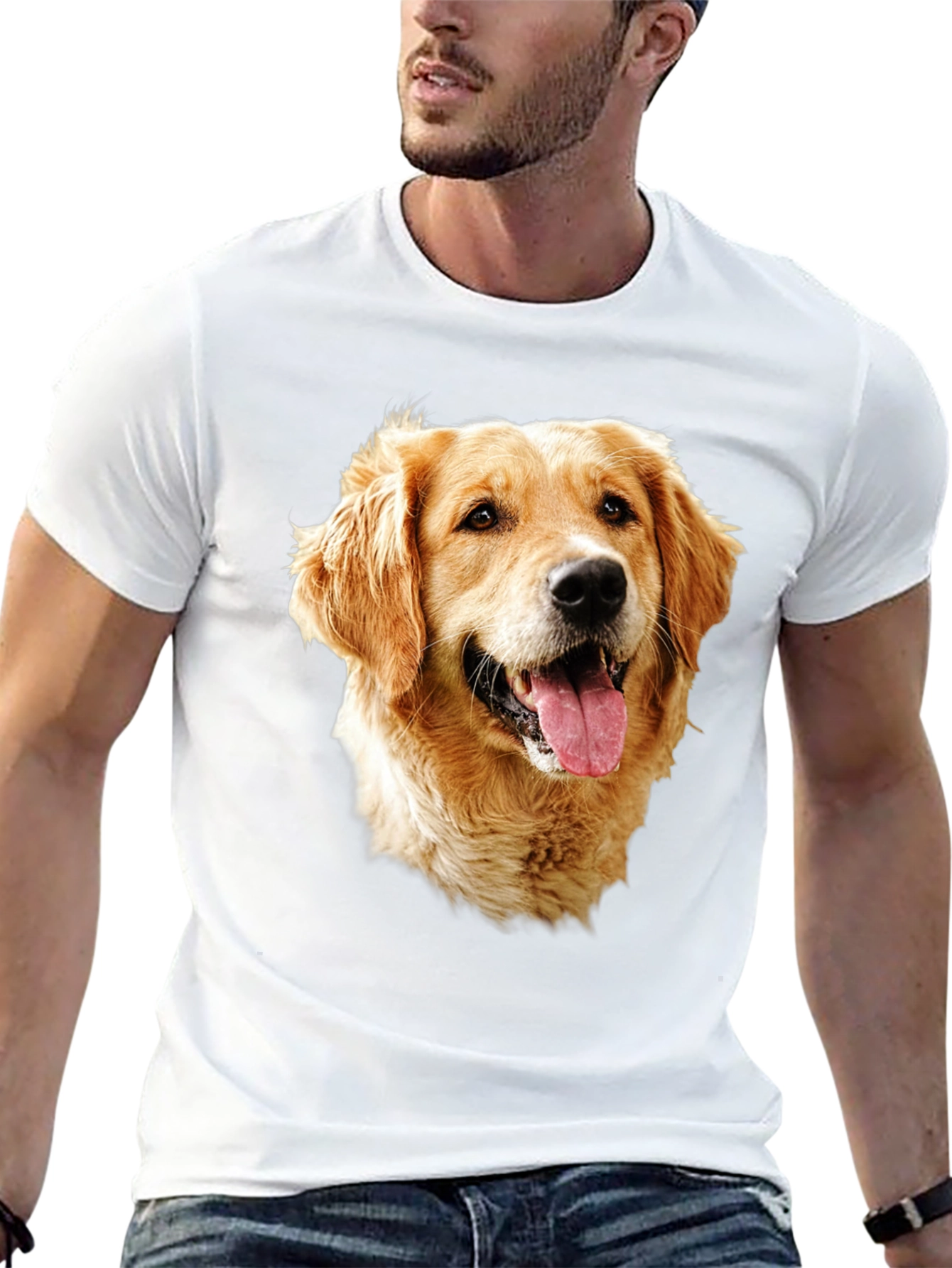 Golden Retriever Dog Graphic Tee - Black T-Shirt