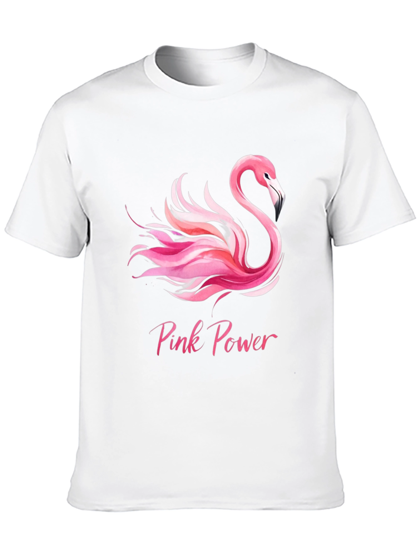 Pink Power Flamingo Graphic Tee - Black
