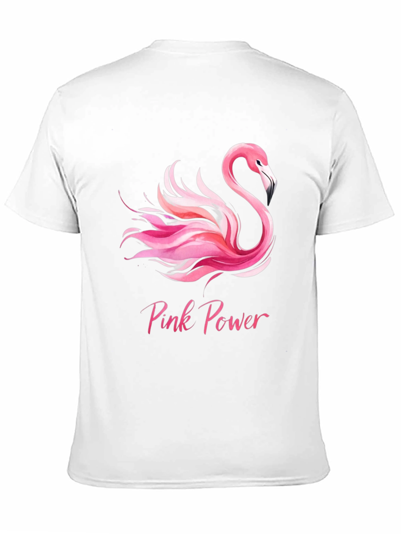 Pink Power Flamingo Graphic Tee - Black