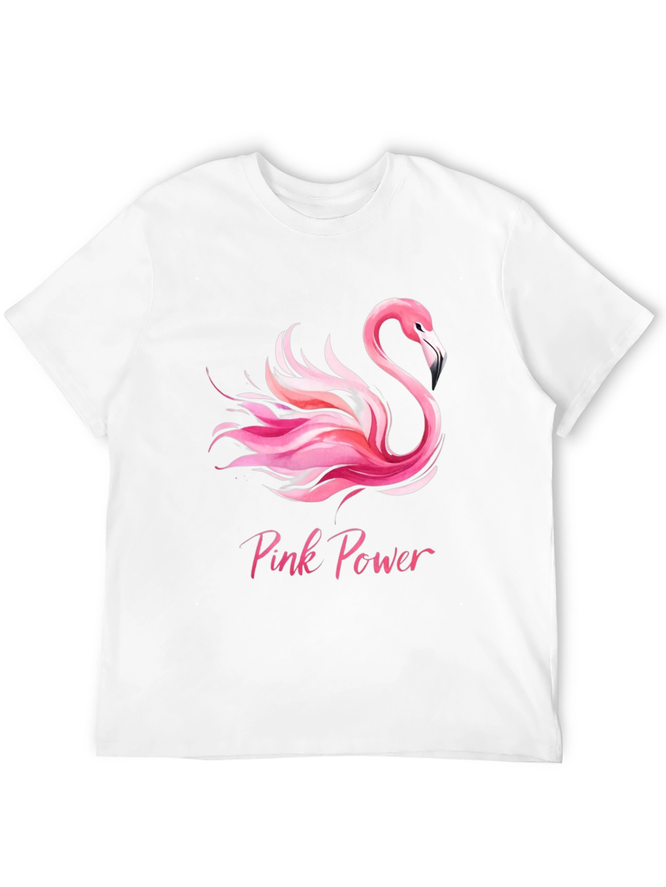 Pink Power Flamingo Graphic Tee - Black