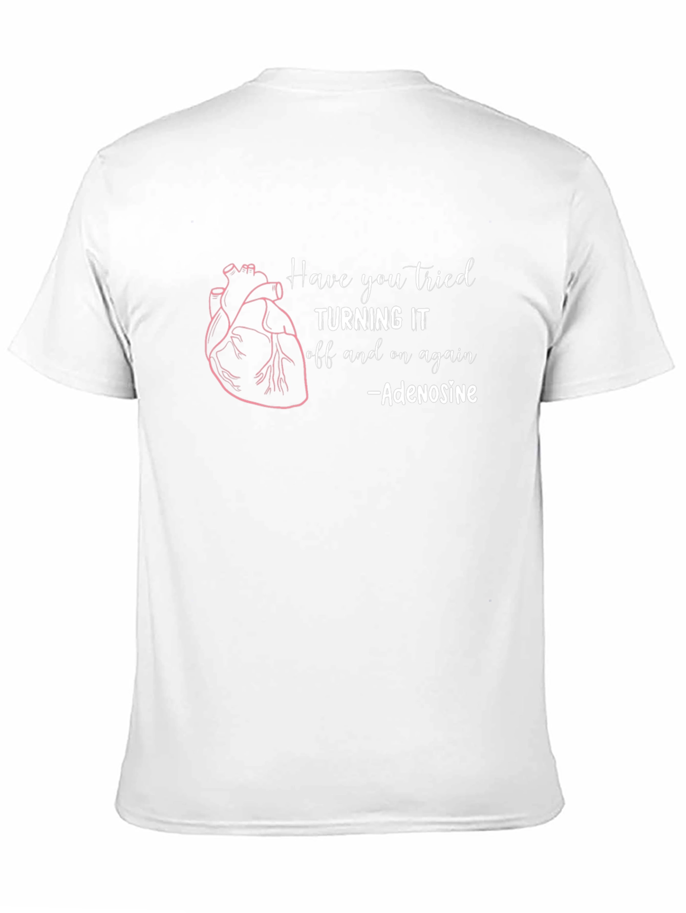 Adenosine Heartbeat Humor Black T-Shirt
