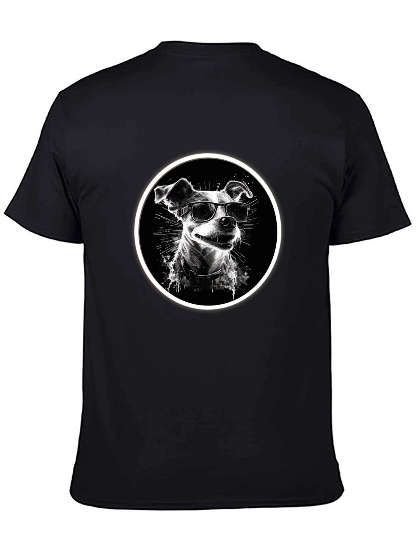 Cool Dog Graphic Tee - Black Cotton Comfort