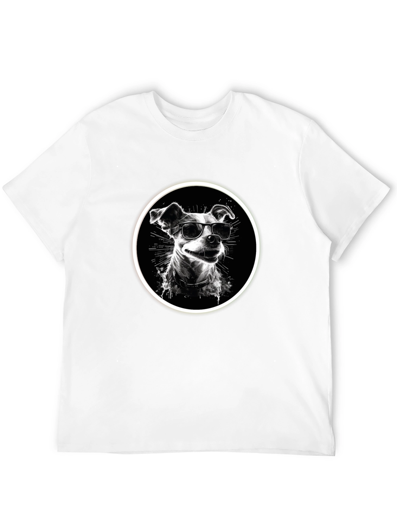 Cool Dog Graphic Tee - Black Cotton Comfort
