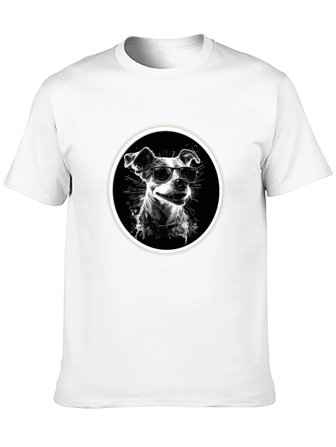 Cool Dog Graphic Tee - Black Cotton Comfort