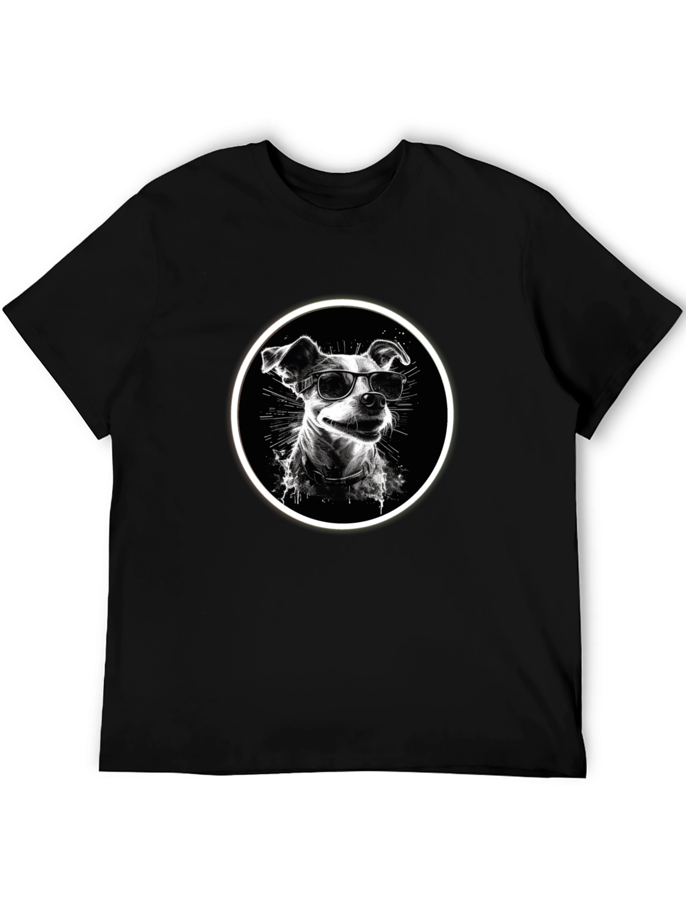 Cool Dog Graphic Tee - Black Cotton Comfort