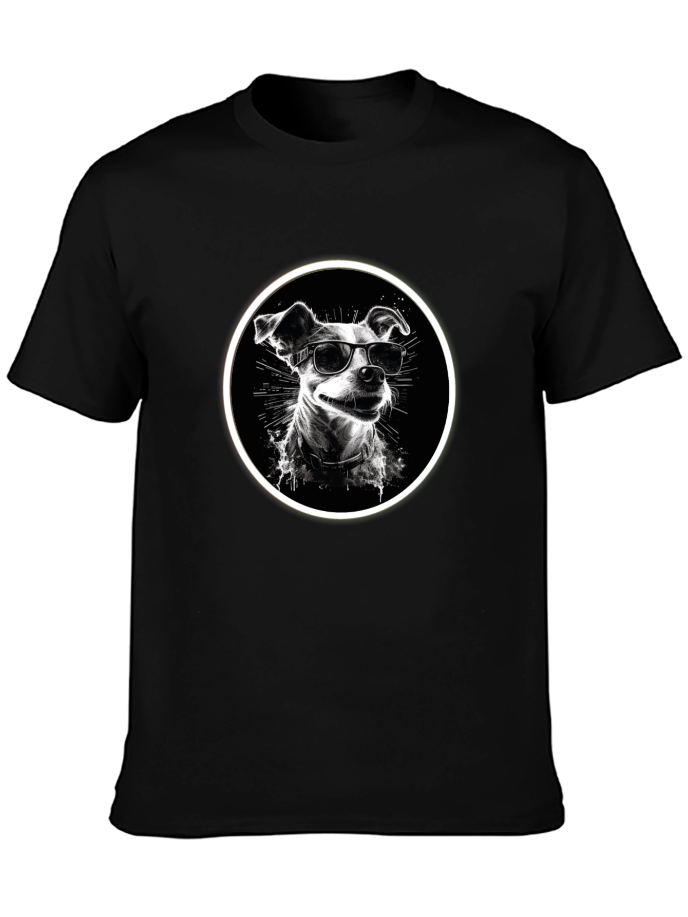 Cool Dog Graphic Tee - Black Cotton Comfort