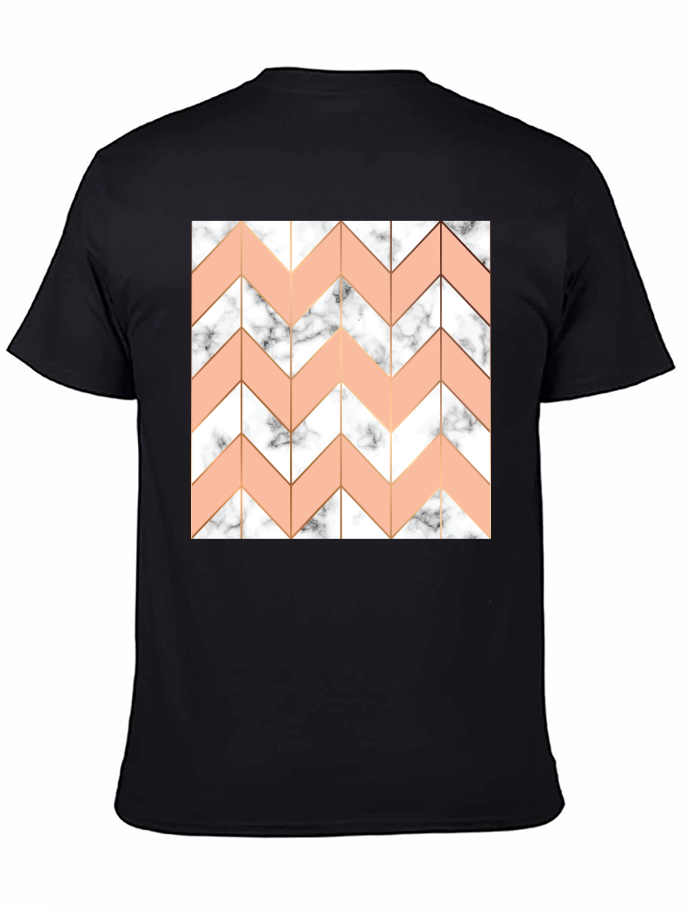 Modern Chevron Marble Graphic Tee - Black