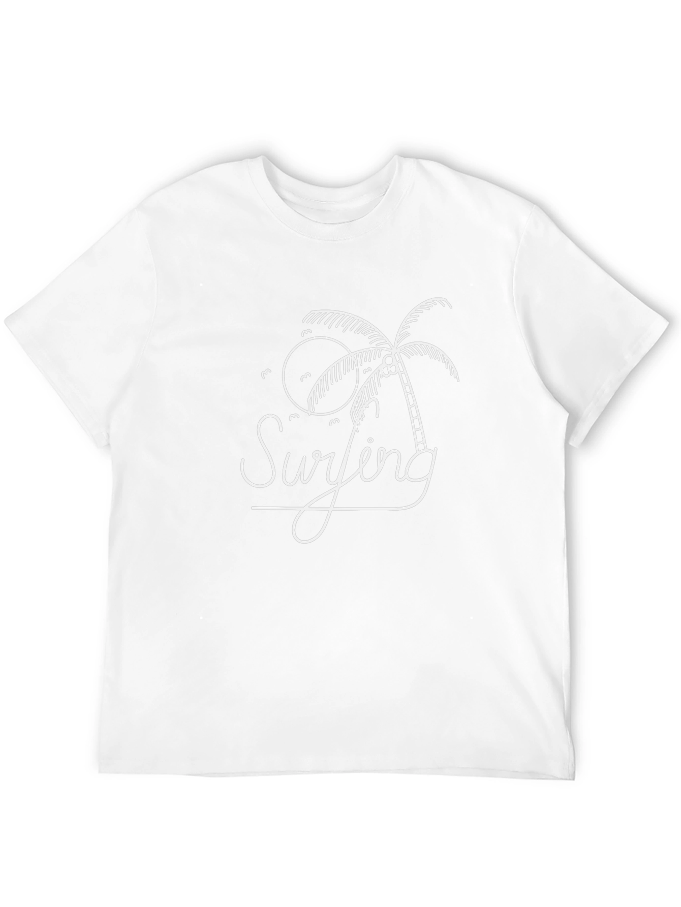 Surfing Palm Tree Graphic Tee - Black