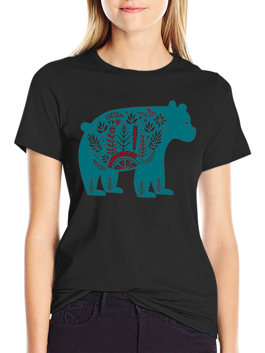 Folklore Bear Graphic Tee - Unique Design