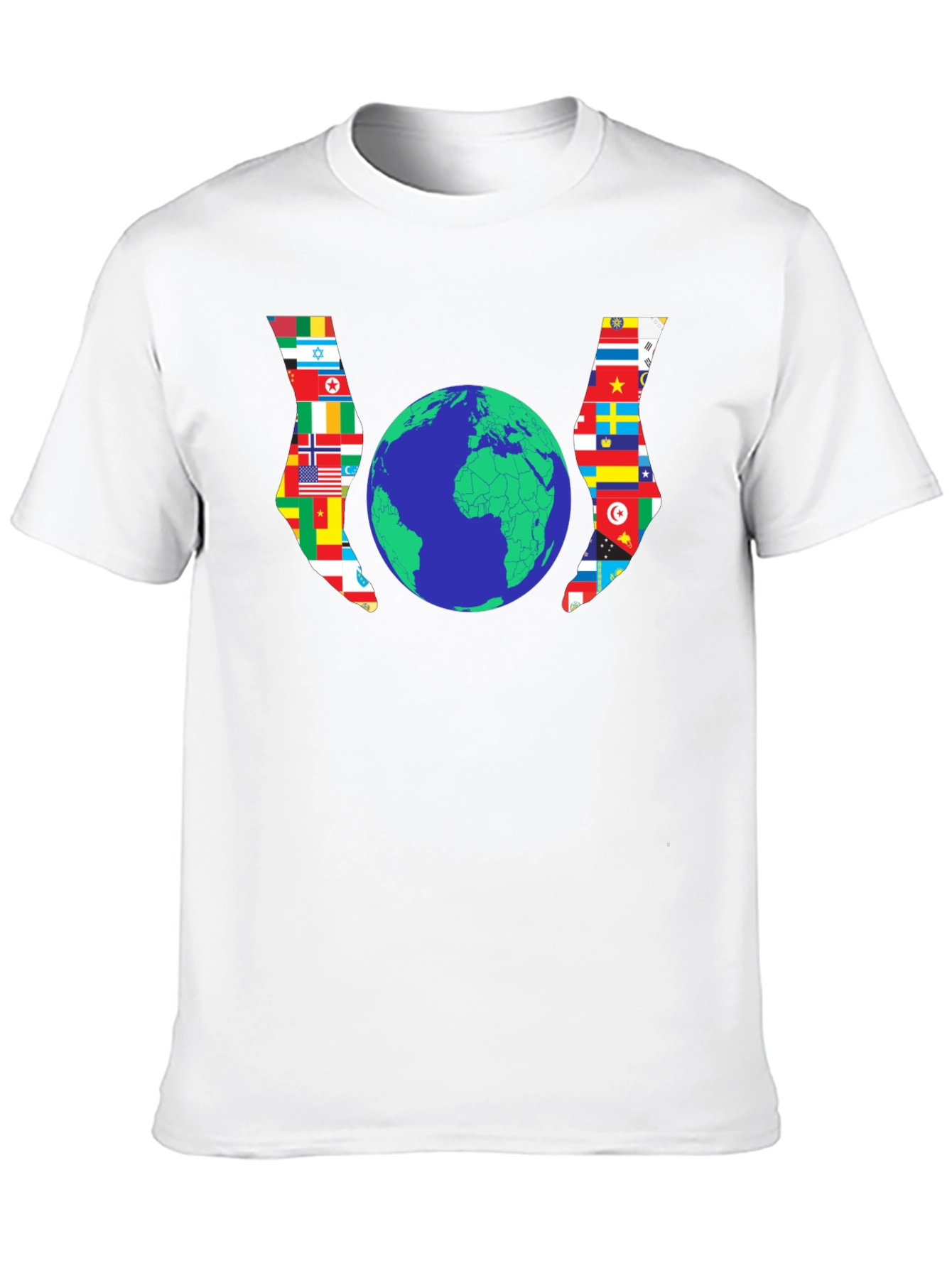 World Flags Earth Graphic Black Tee