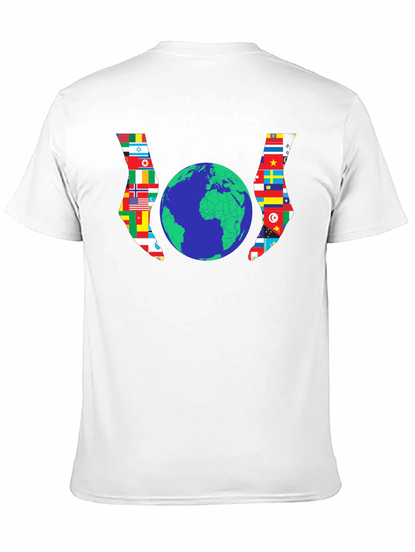 World Flags Earth Graphic Black Tee