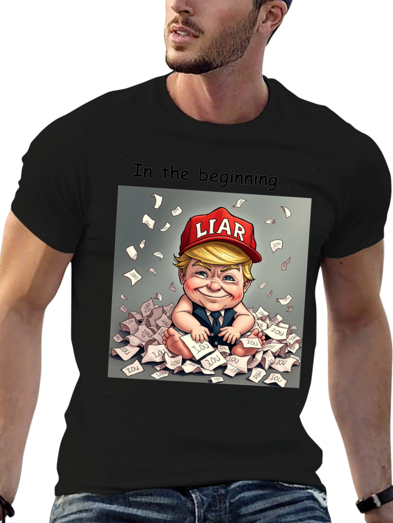 Political Humor T-Shirt: Baby Trump Liar Design
