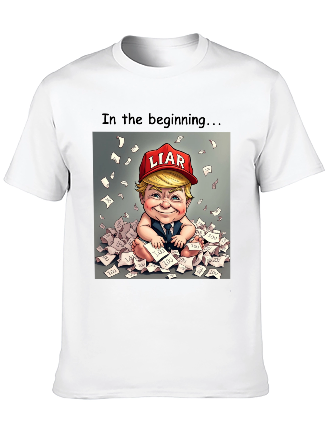 Political Humor T-Shirt: Baby Trump Liar Design