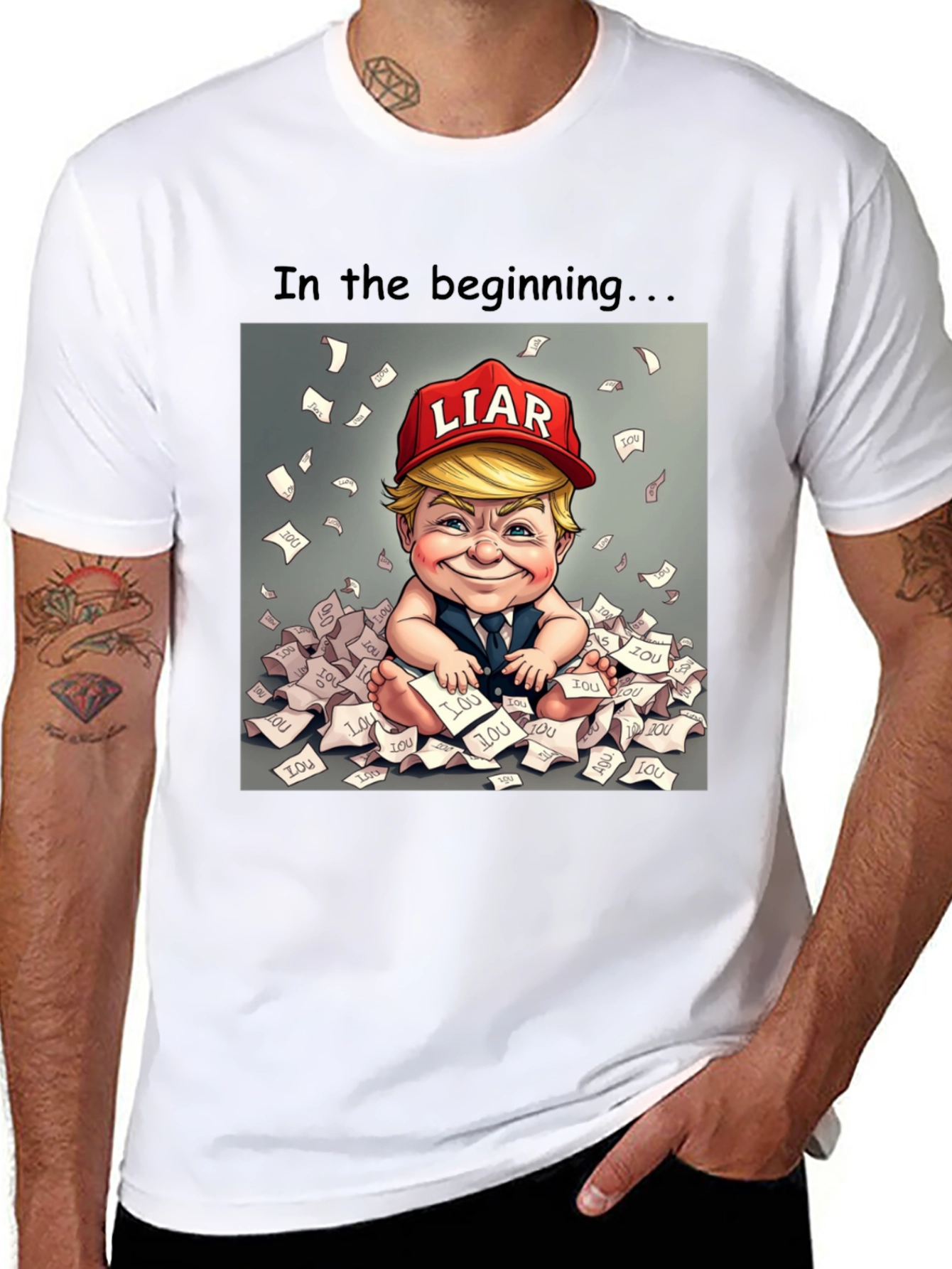 Political Humor T-Shirt: Baby Trump Liar Design