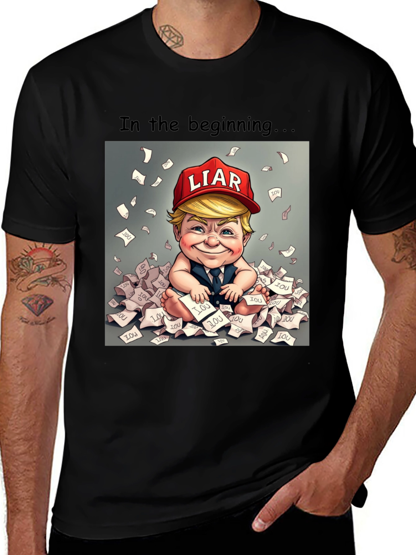 Political Humor T-Shirt: Baby Trump Liar Design