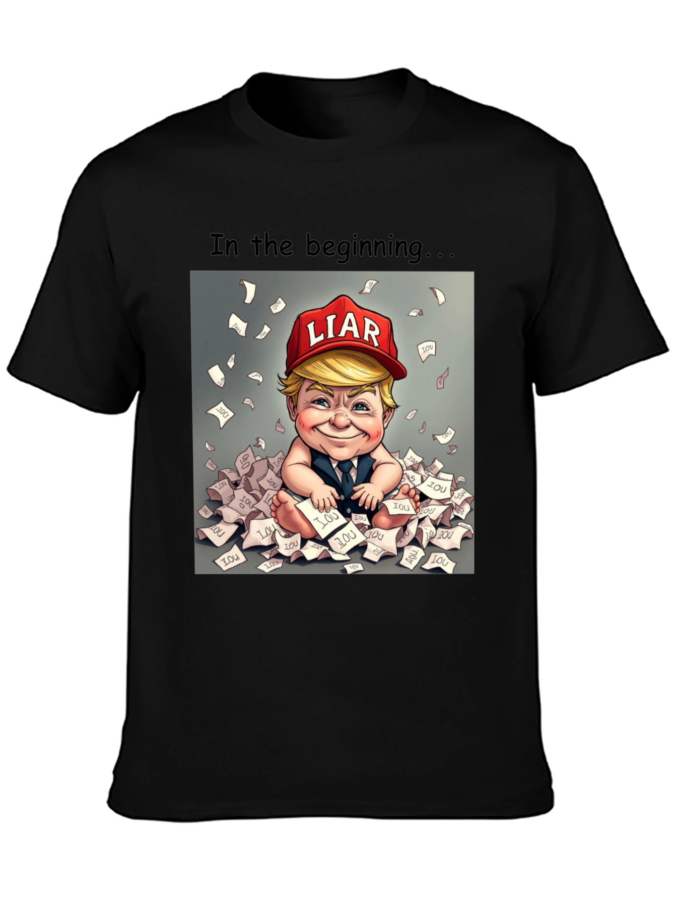 Political Humor T-Shirt: Baby Trump Liar Design