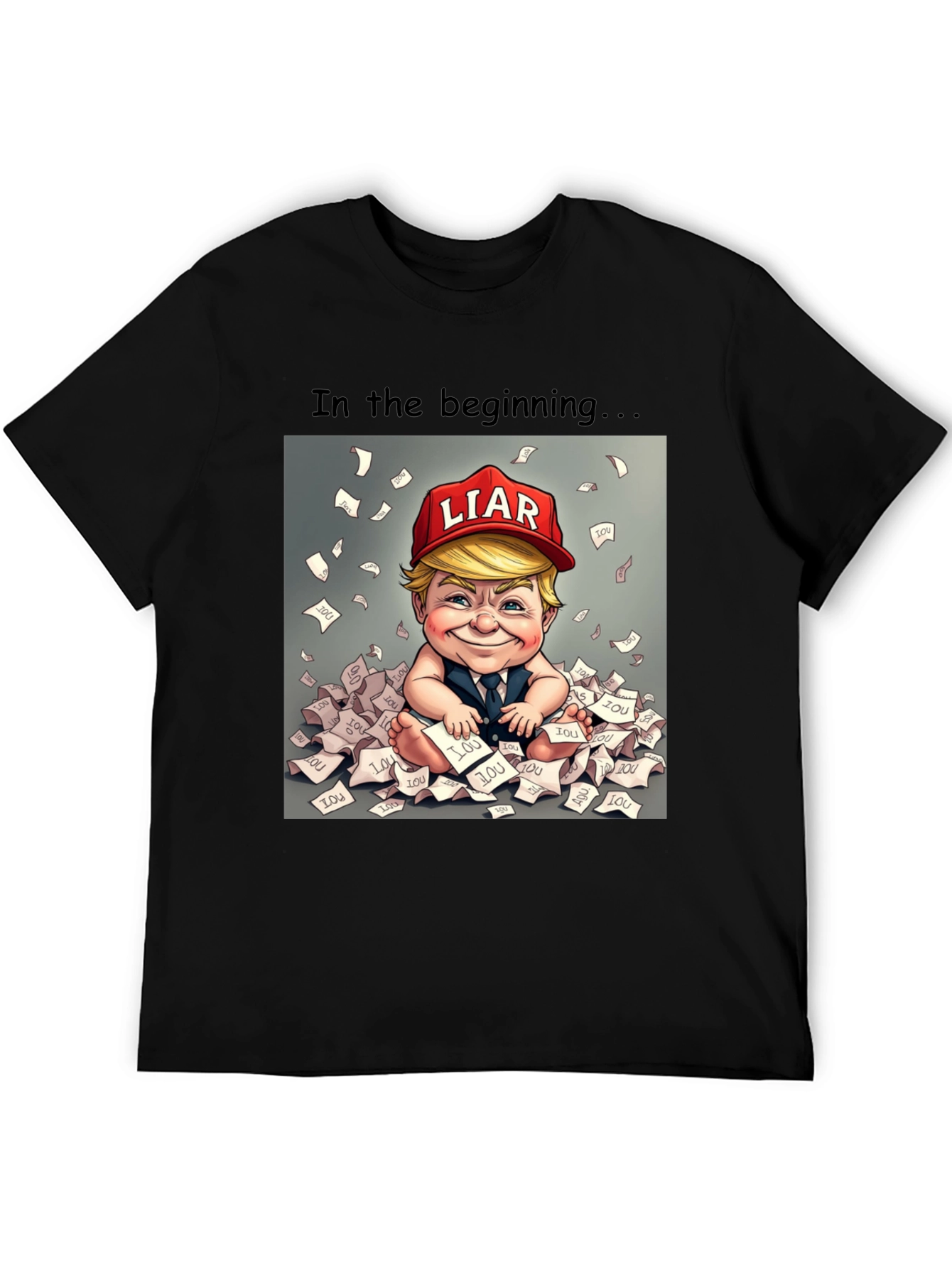 Political Humor T-Shirt: Baby Trump Liar Design