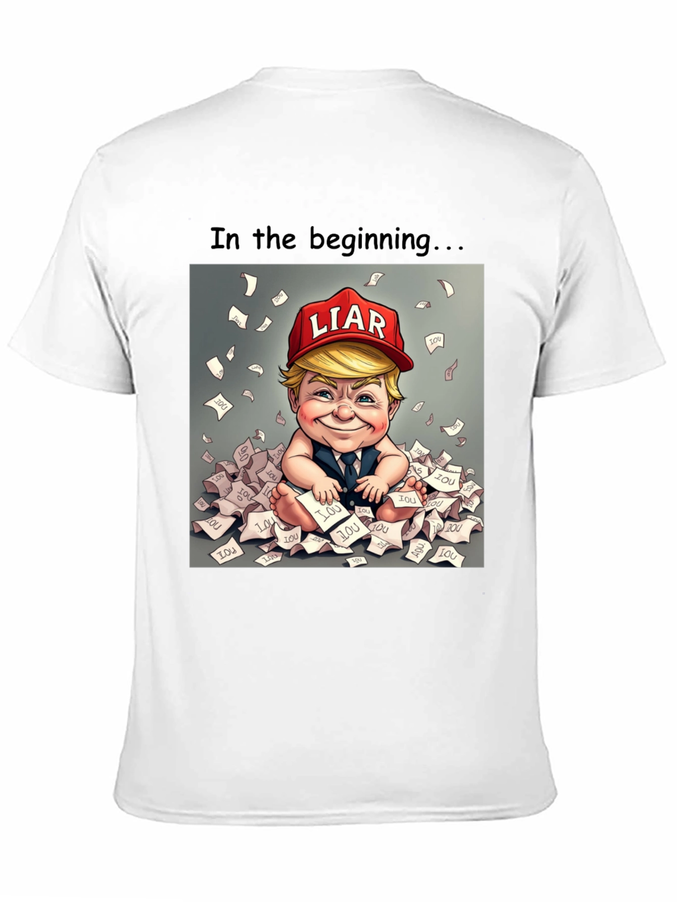 Political Humor T-Shirt: Baby Trump Liar Design