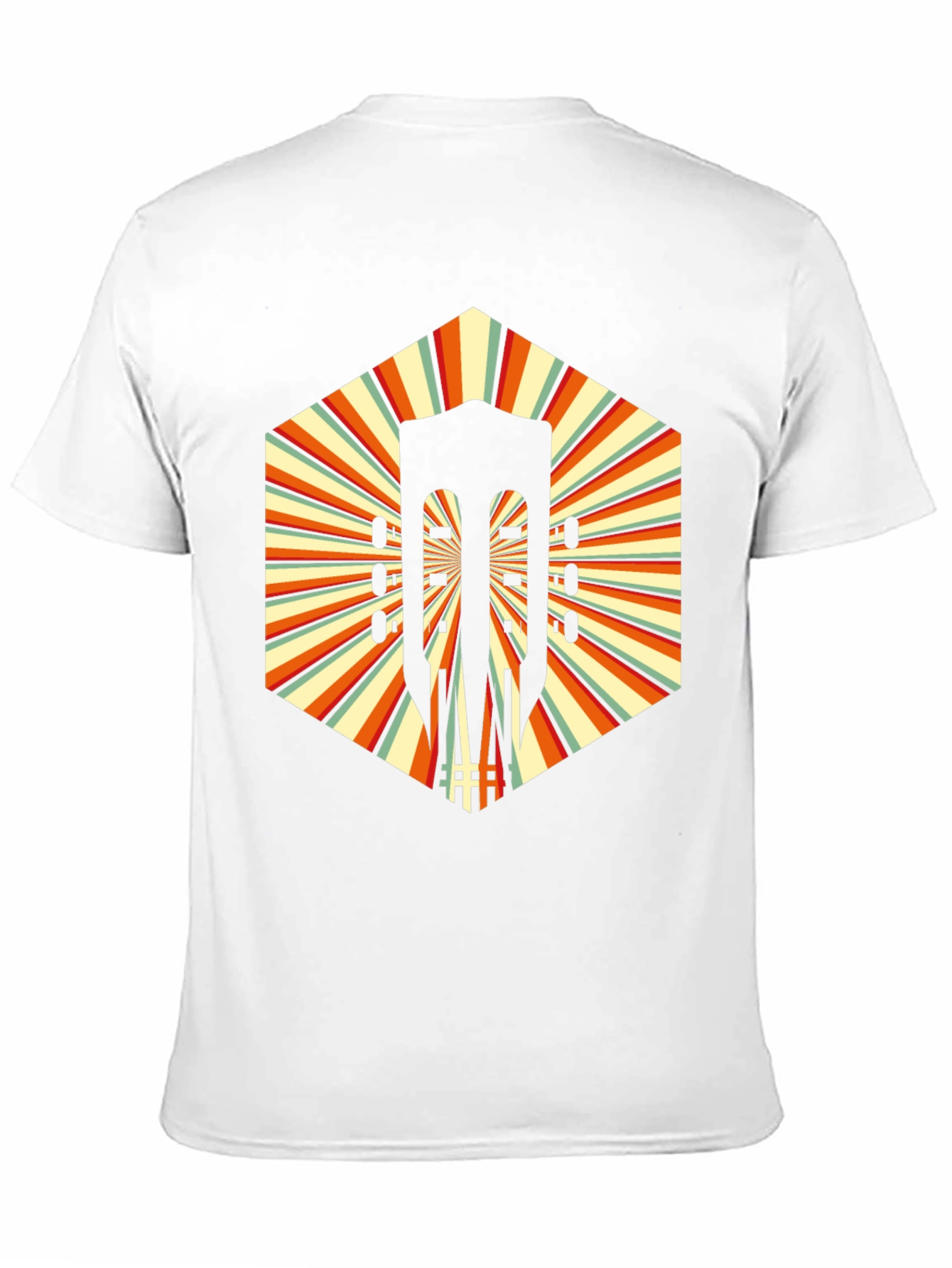 Retro Guitar Graphic T-Shirt - Unique Hexagon Design