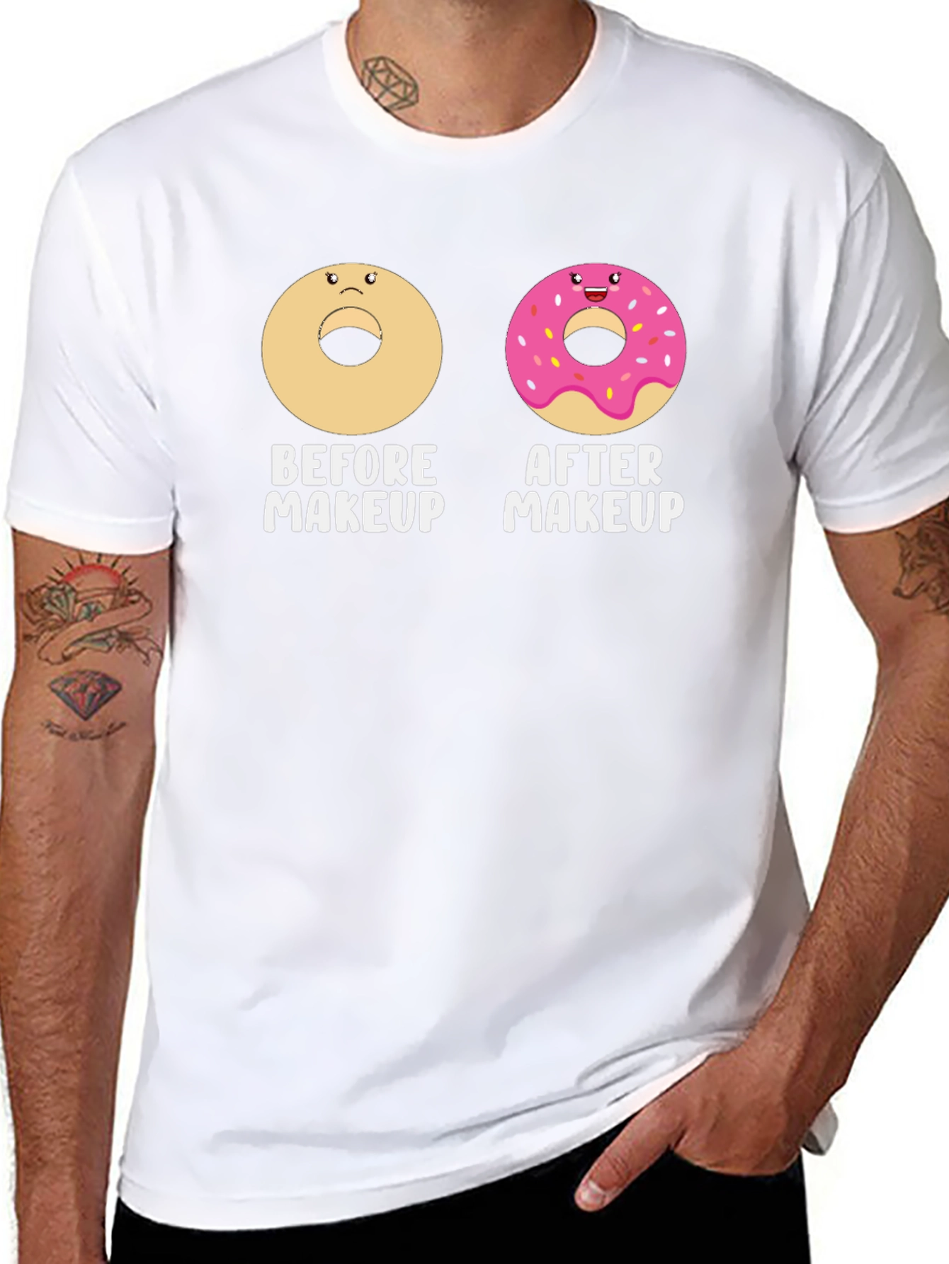 Donut Before & After Makeup Graphic Tee