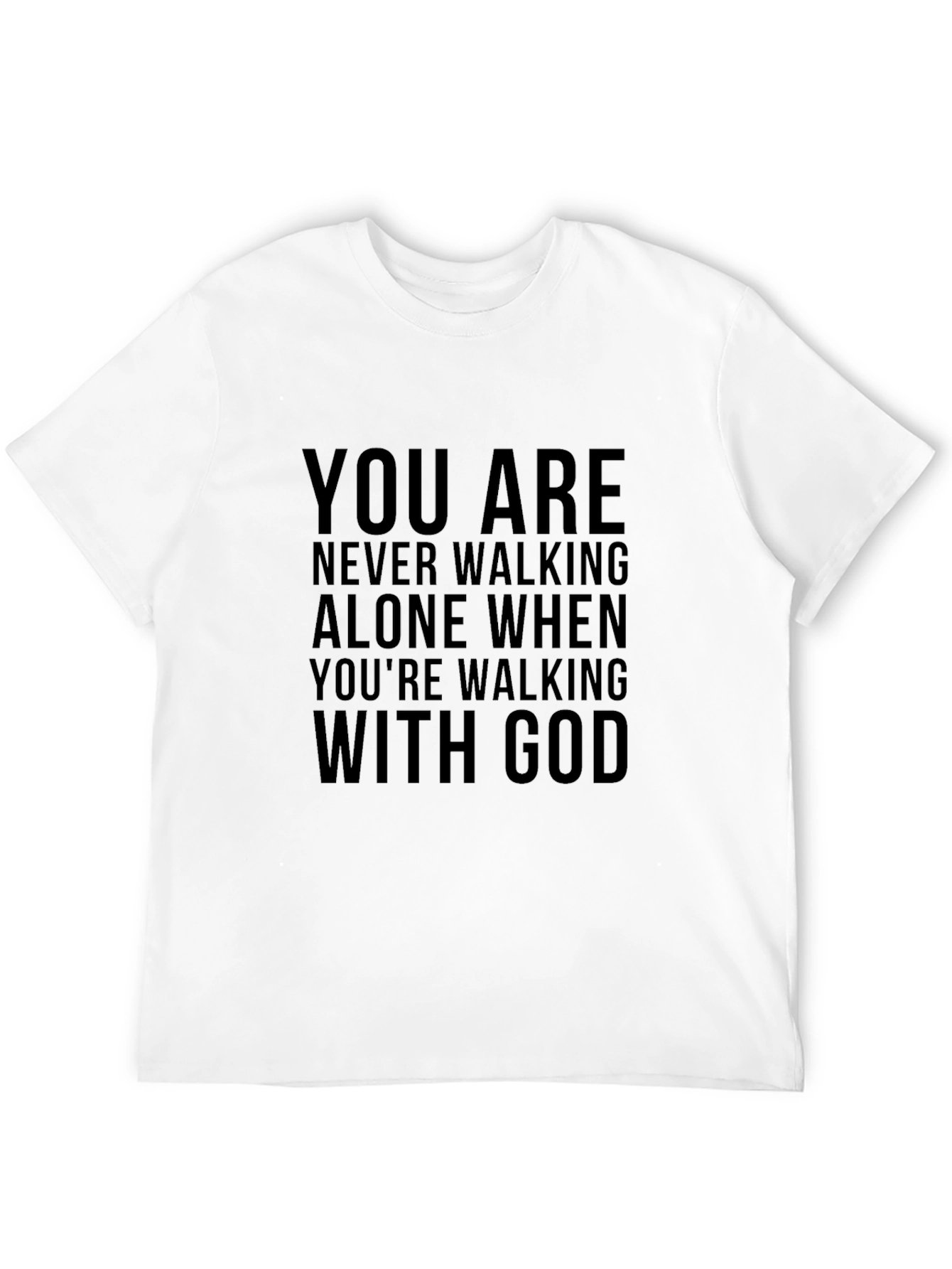 God Christian T-Shirt Never Alone Religious Tee
