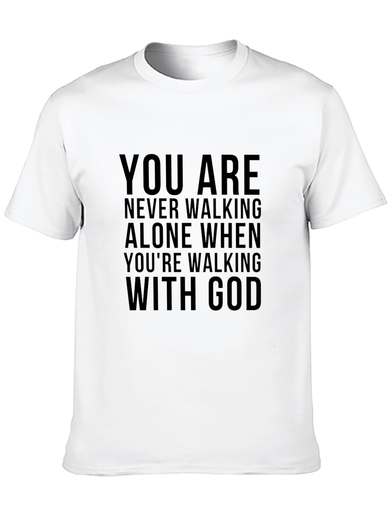 God Christian T-Shirt Never Alone Religious Tee