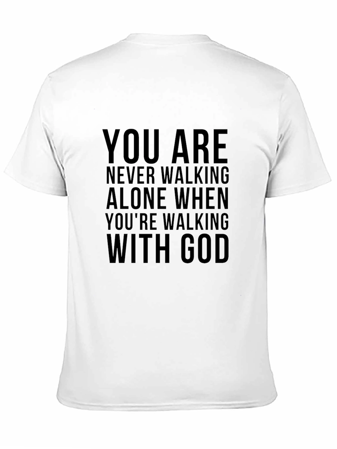 God Christian T-Shirt Never Alone Religious Tee