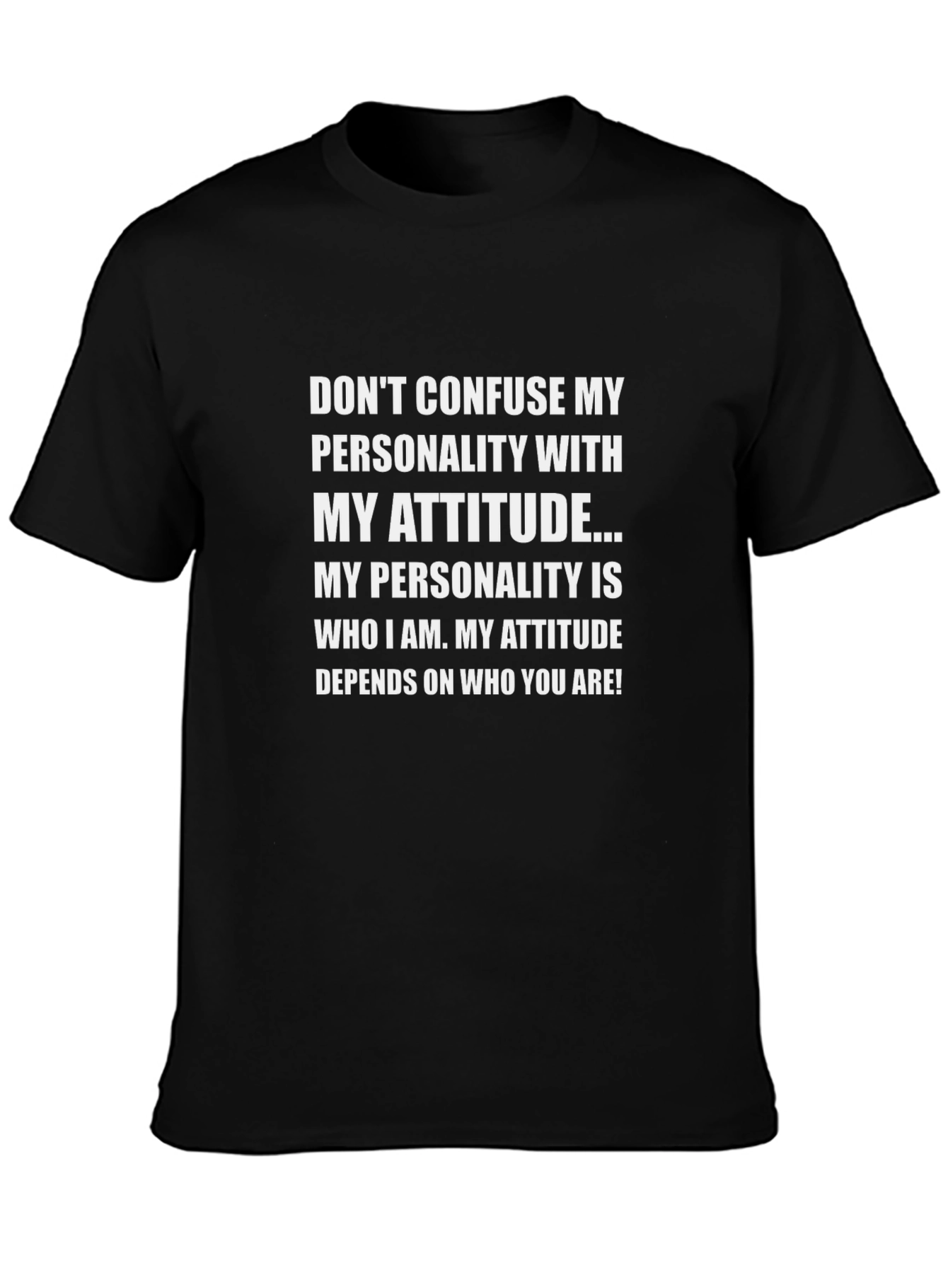 Attitude Personality Graphic Tee - Black