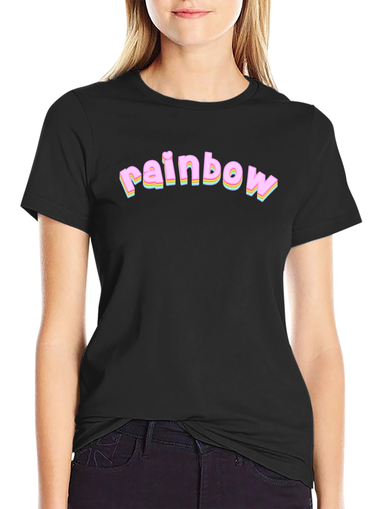 Rainbow Graphic Black T-Shirt