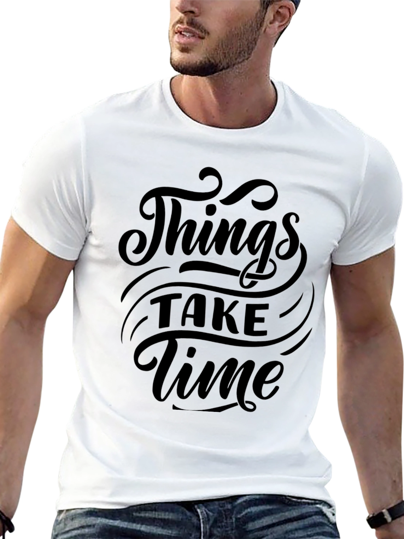 Things Take Time - Black Graphic Tee