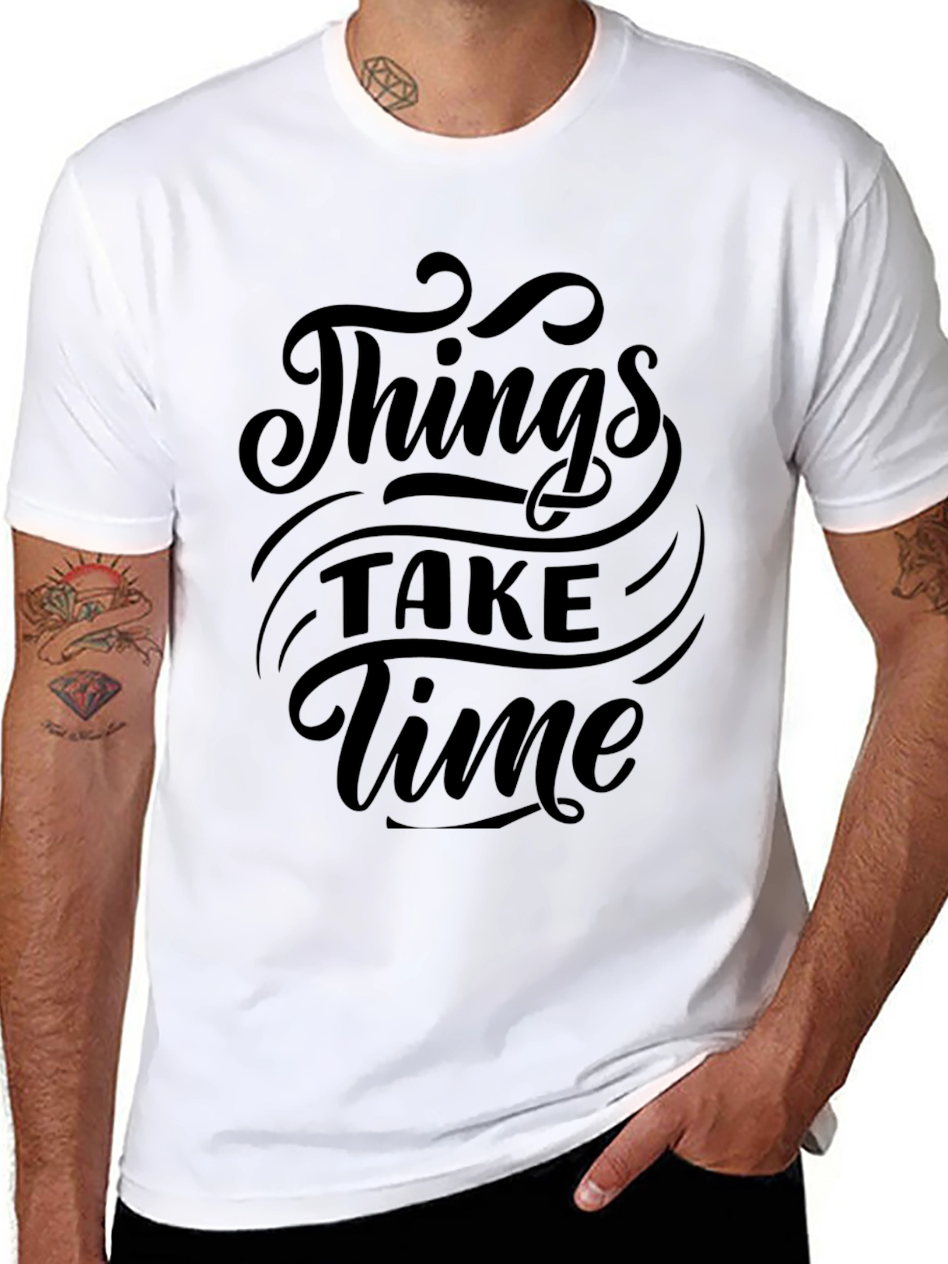 Things Take Time - Black Graphic Tee