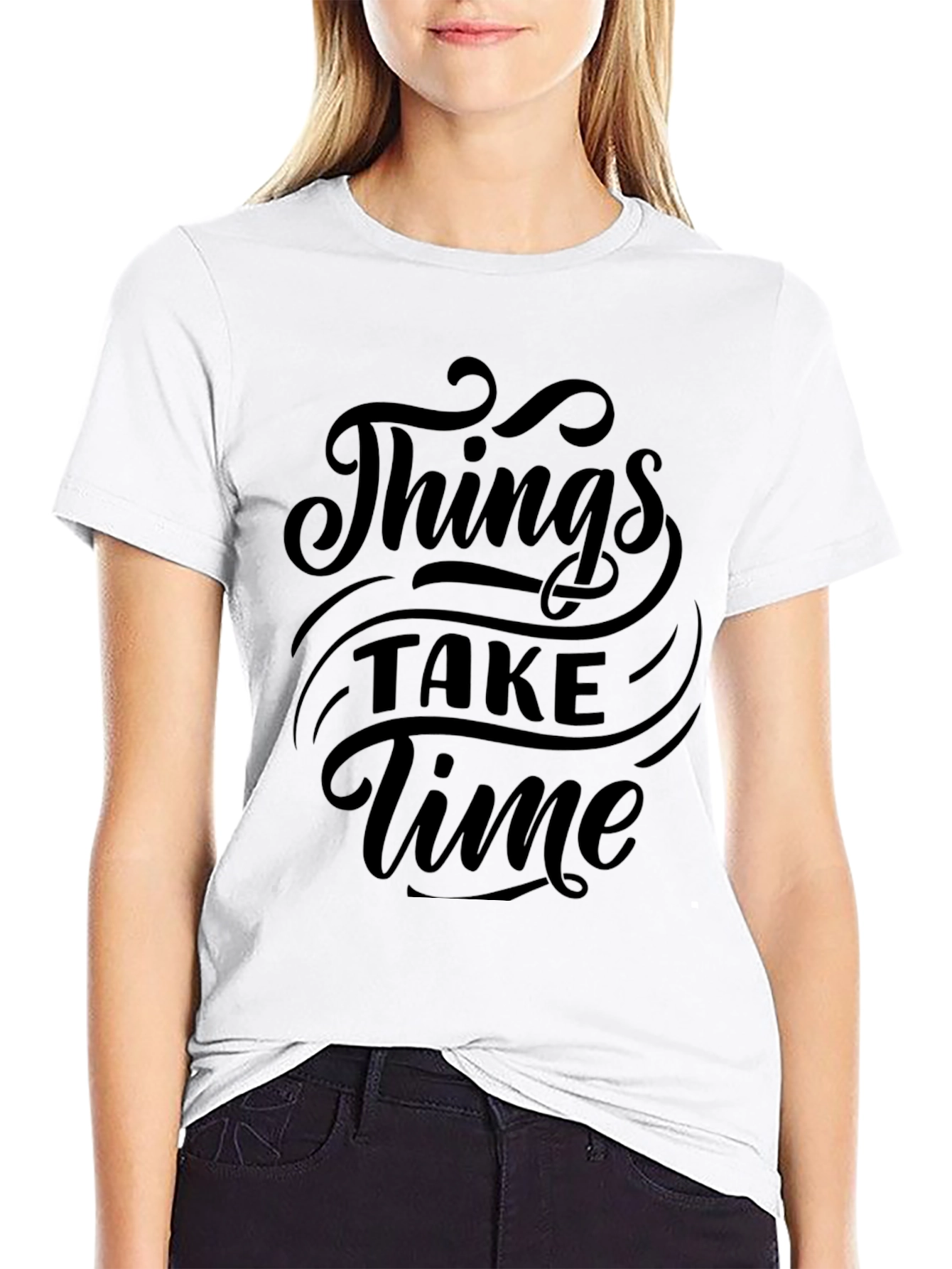 Things Take Time - Black Graphic Tee