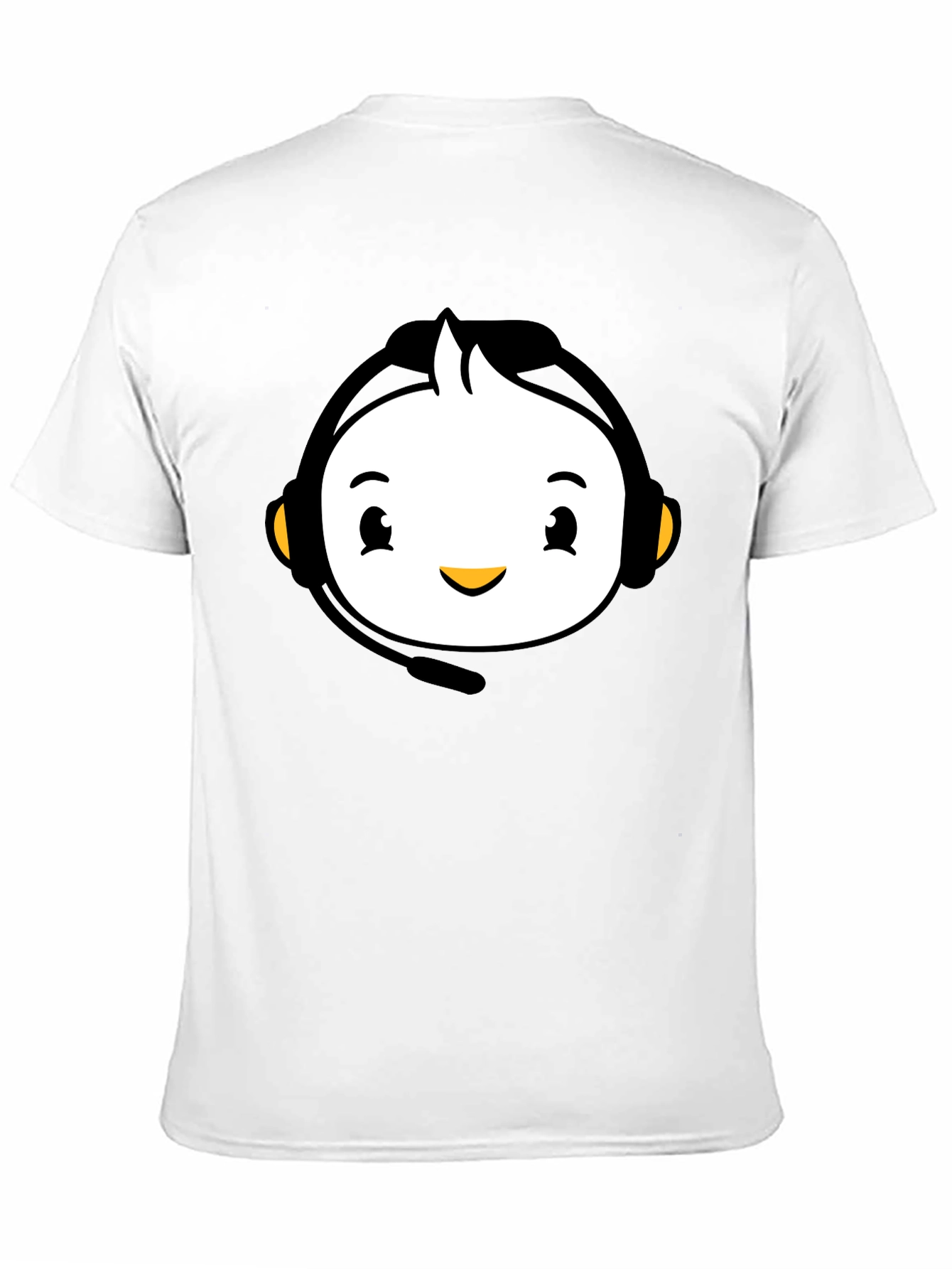 Cartoon Headset Black T-Shirt