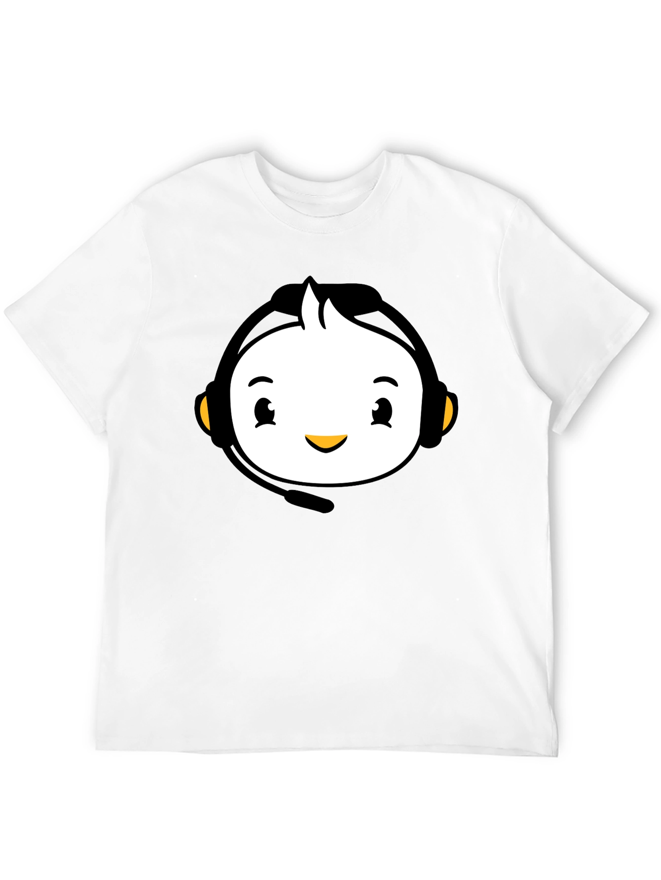 Cartoon Headset Black T-Shirt