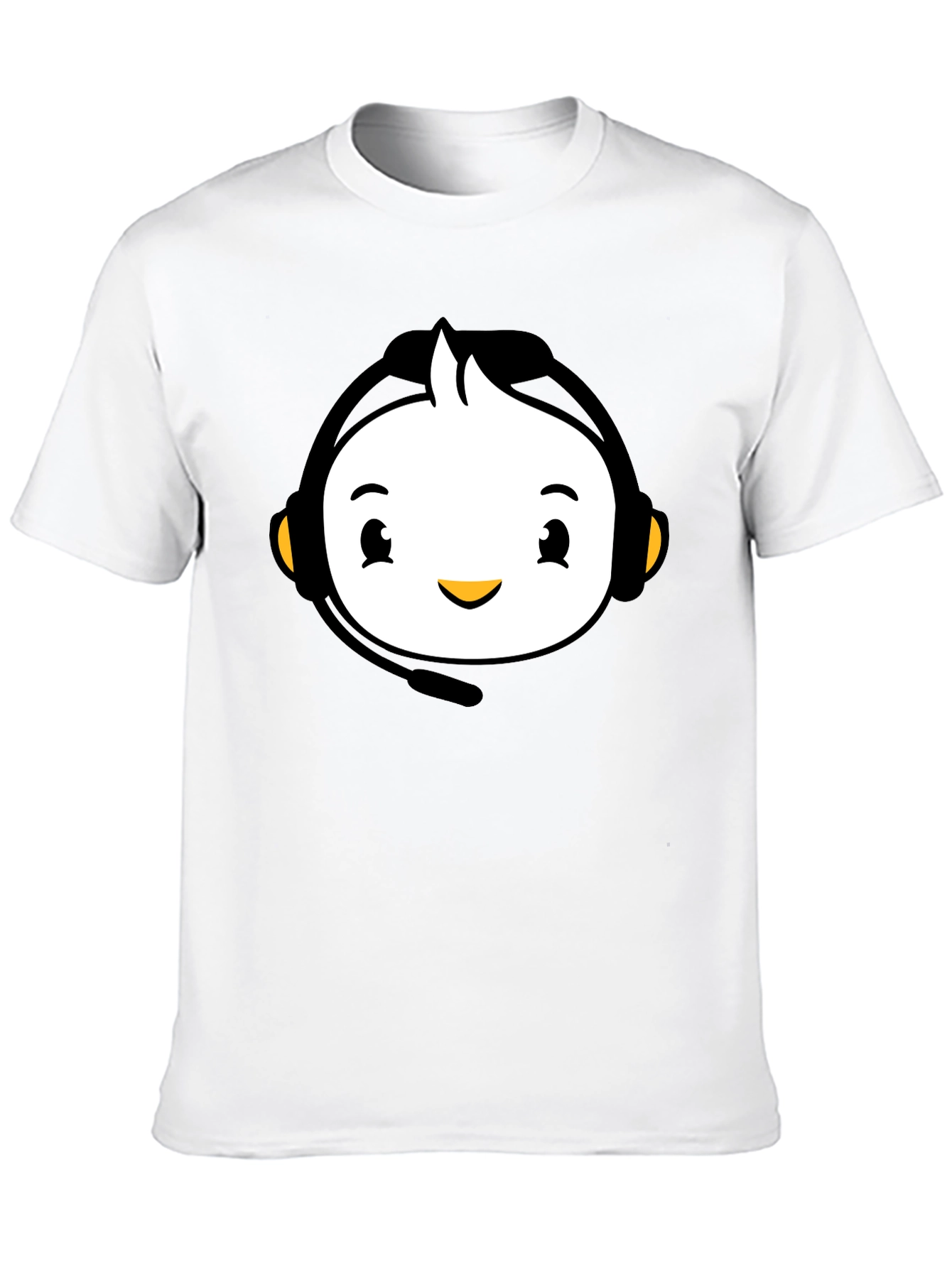 Cartoon Headset Black T-Shirt
