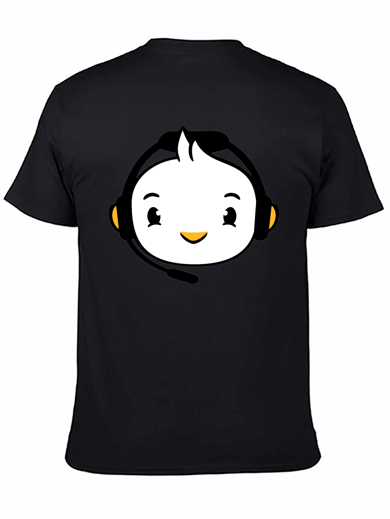 Cartoon Headset Black T-Shirt