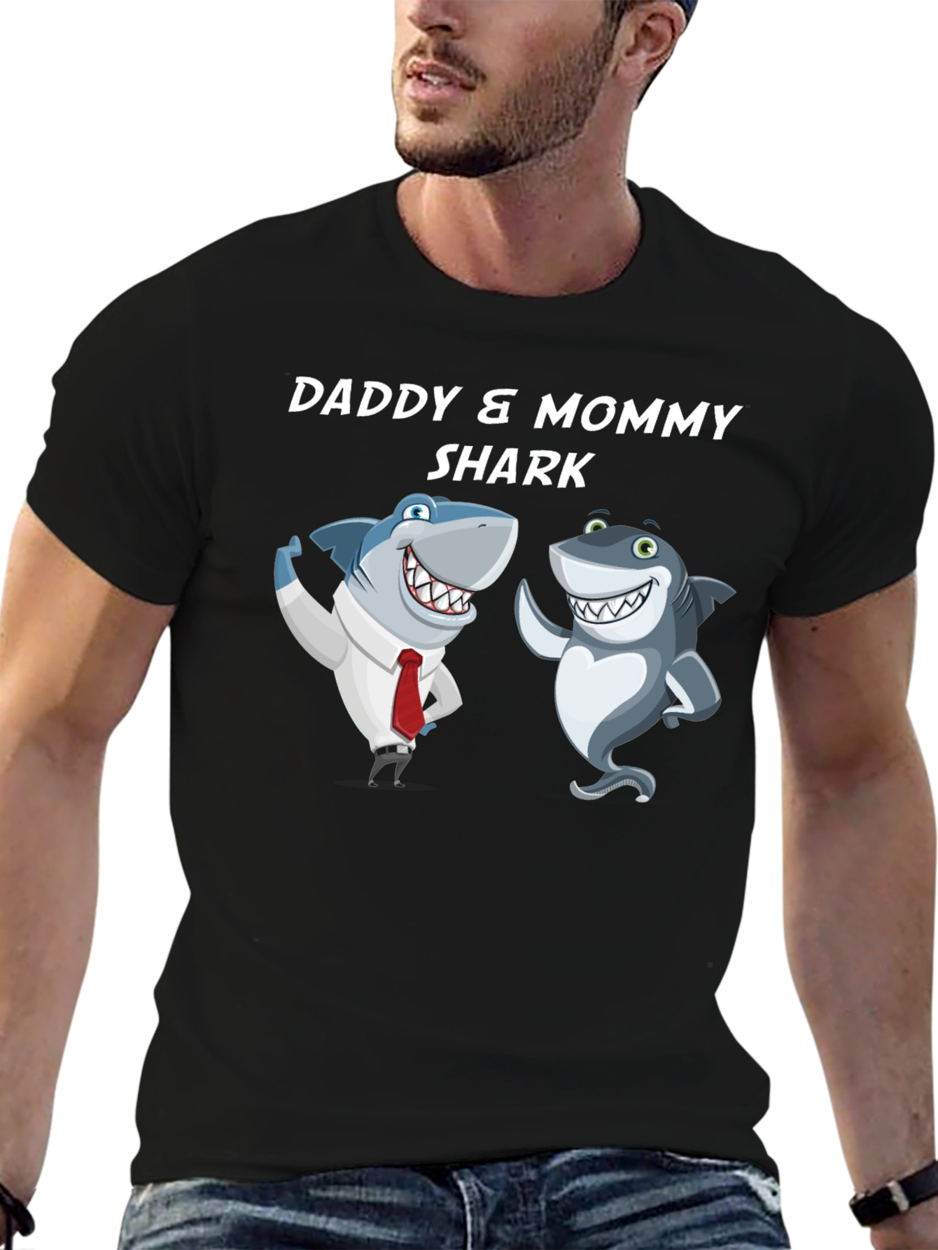 Daddy & Mommy Shark T-Shirt - Cute Family Tee