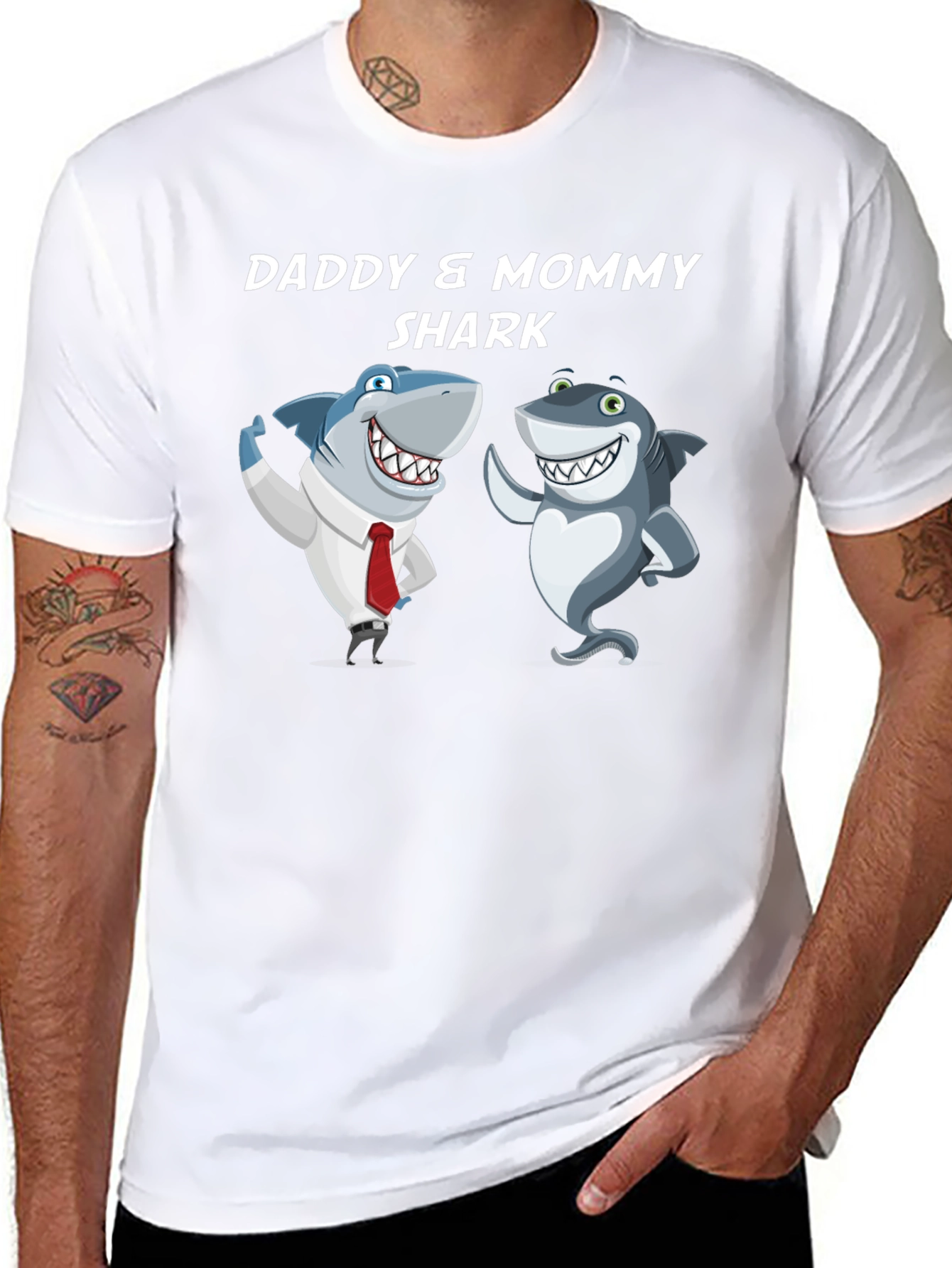 Daddy & Mommy Shark T-Shirt - Cute Family Tee