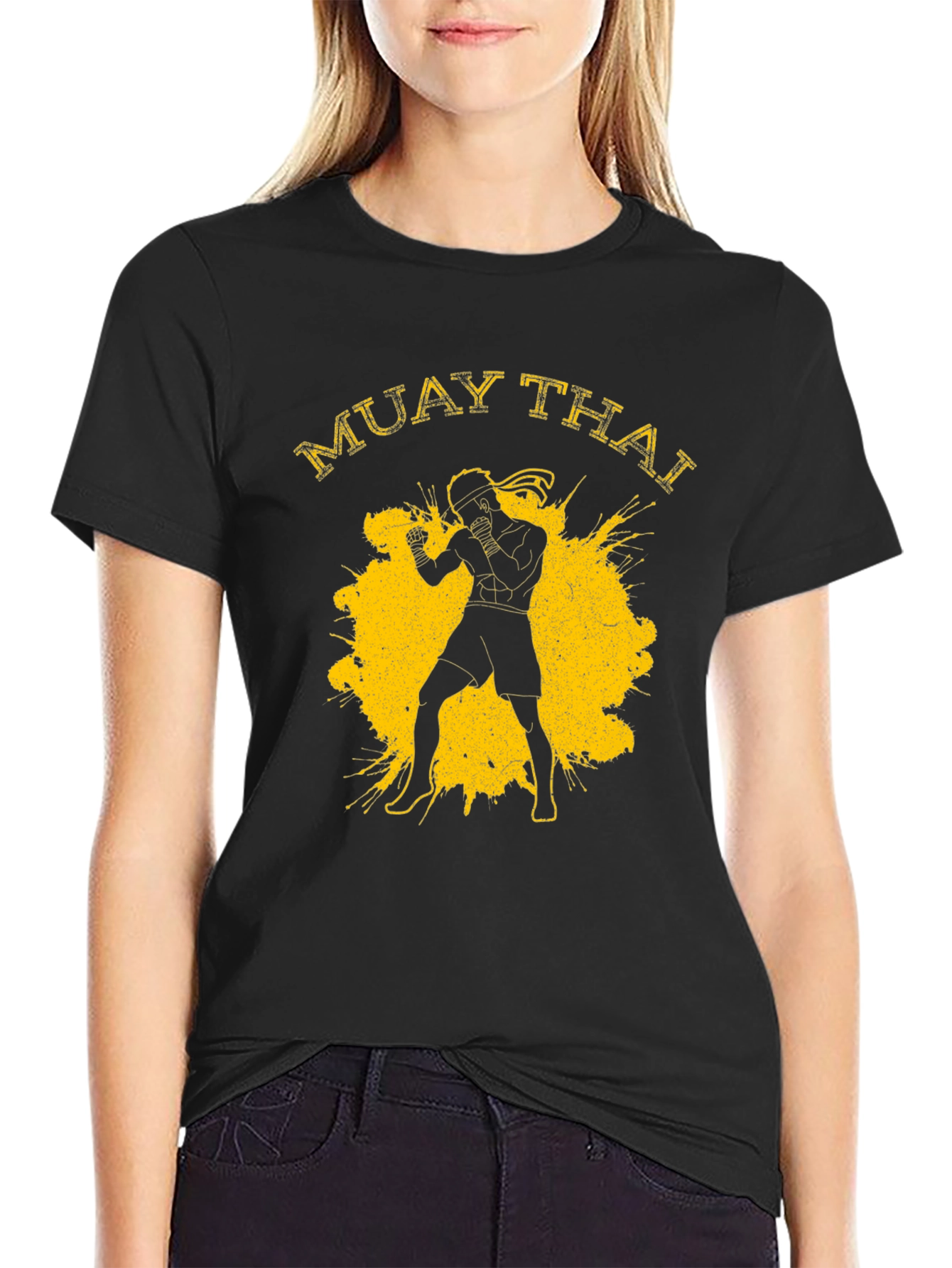 Muay Thai Fighter Graphic Print Mens T-Shirt