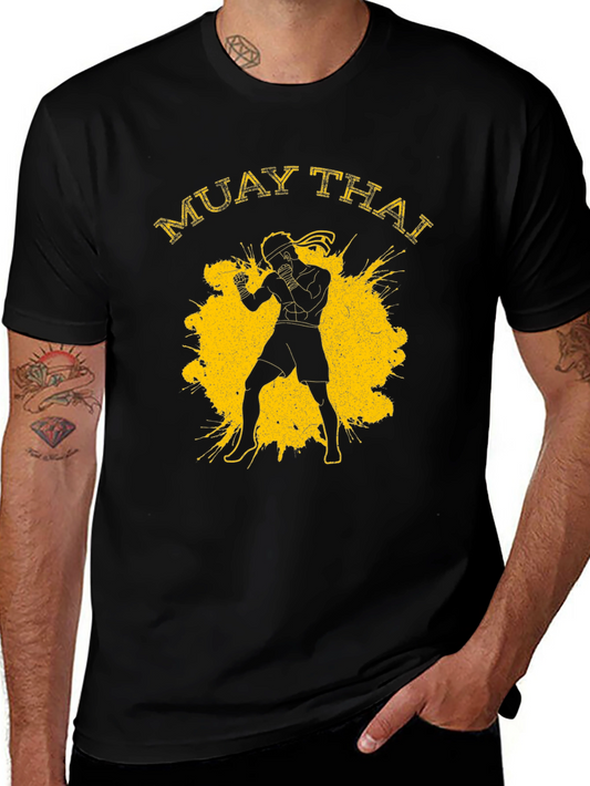 Muay Thai Fighter Graphic Print Mens T-Shirt