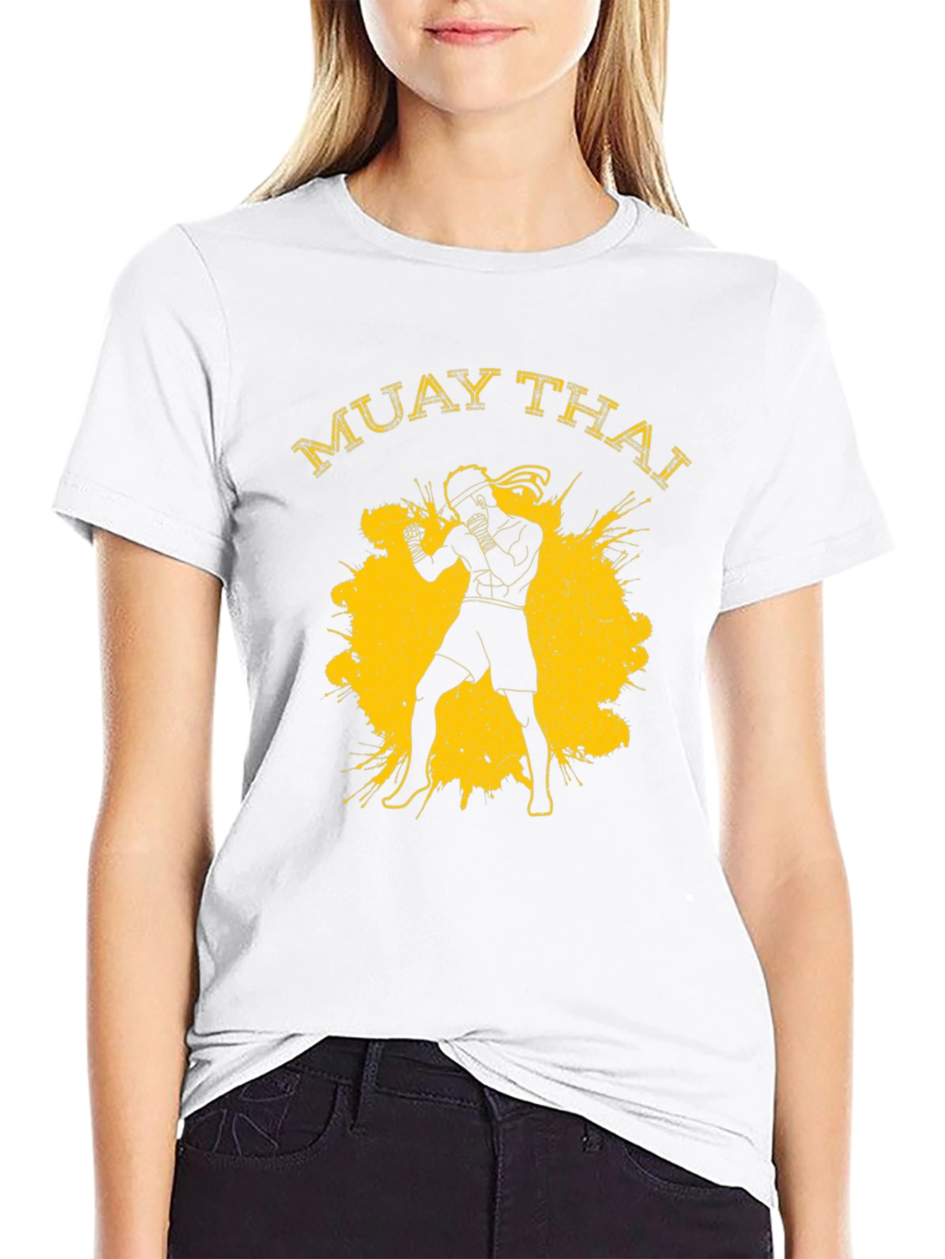Muay Thai Fighter Graphic Print Mens T-Shirt