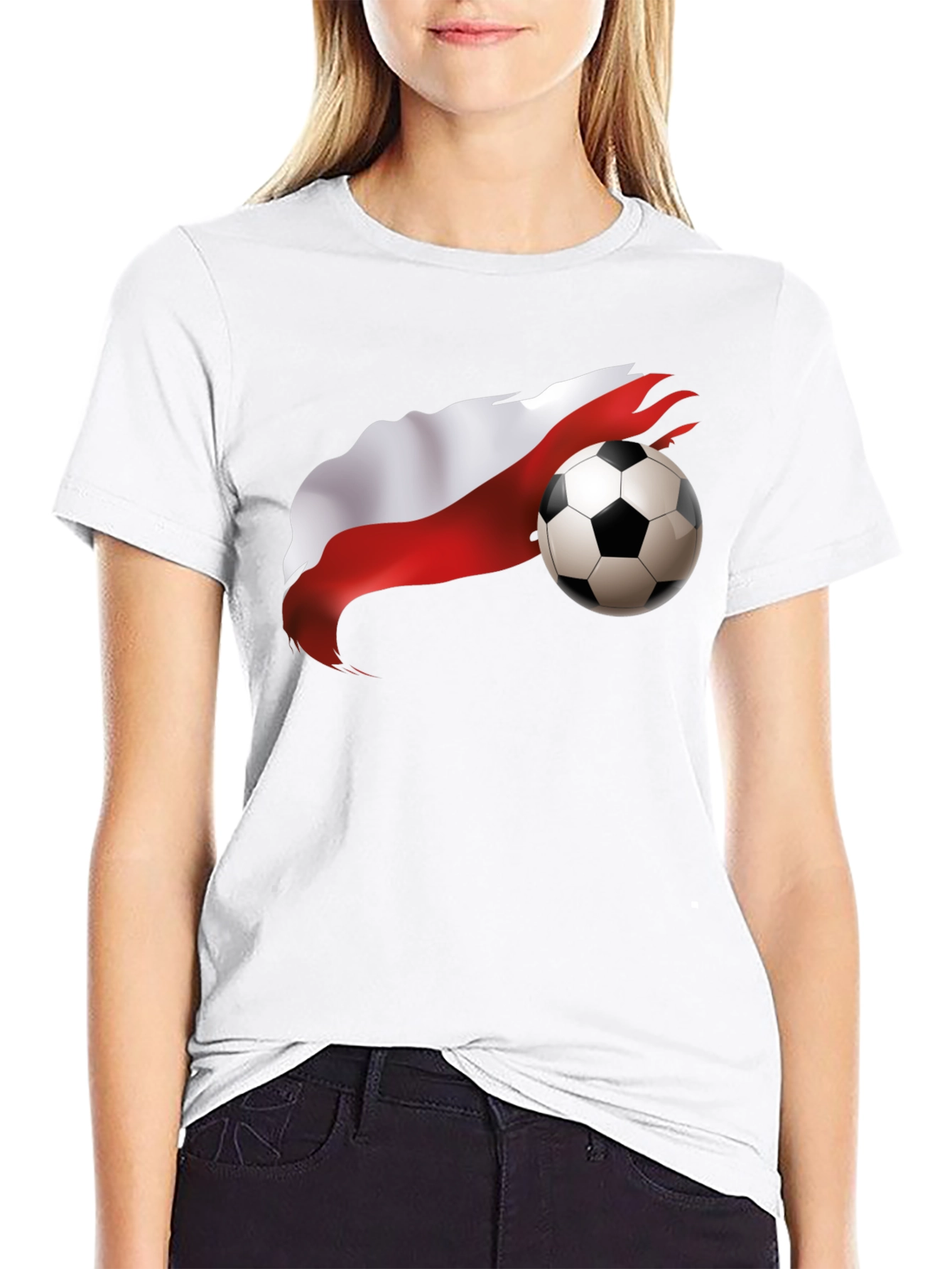 Poland Soccer Flag Graphic T-Shirt