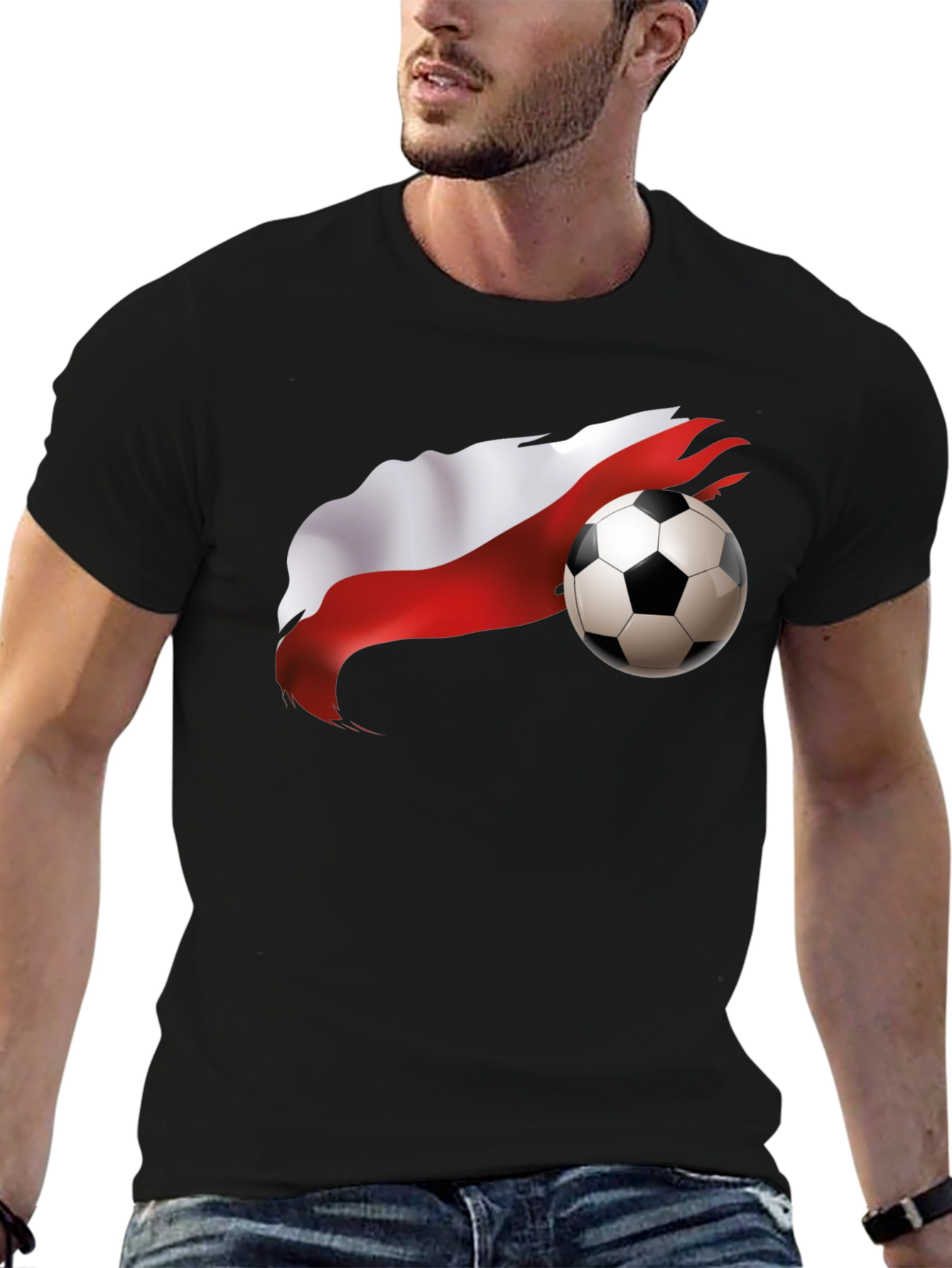Poland Soccer Flag Graphic T-Shirt