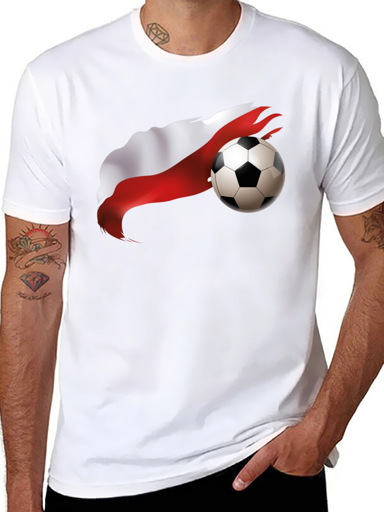 Poland Soccer Flag Graphic T-Shirt